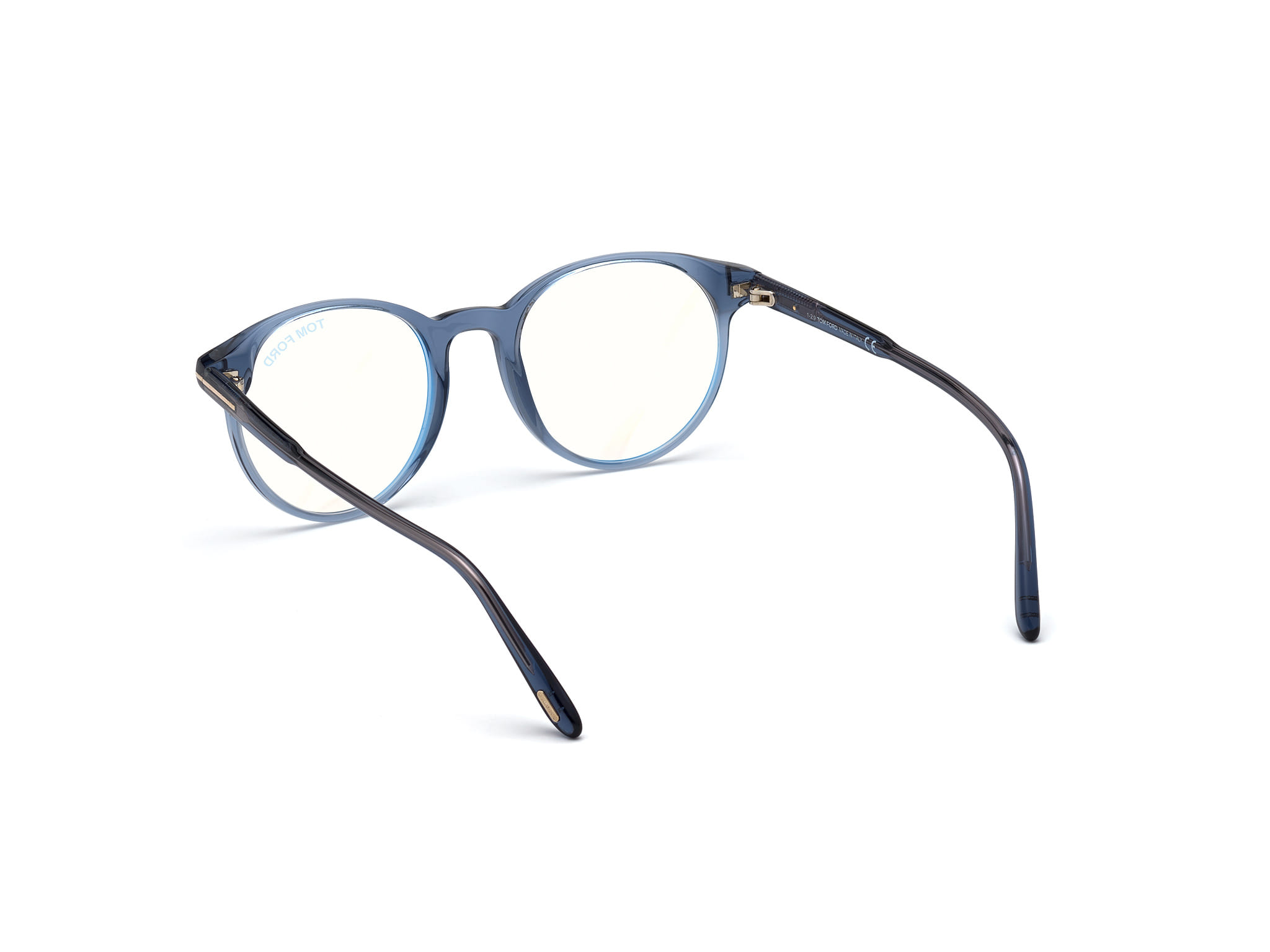Tomford TF5695-B Frame Transparent Blue Female Full Shell Frame — Transparent Blue frame — view 3