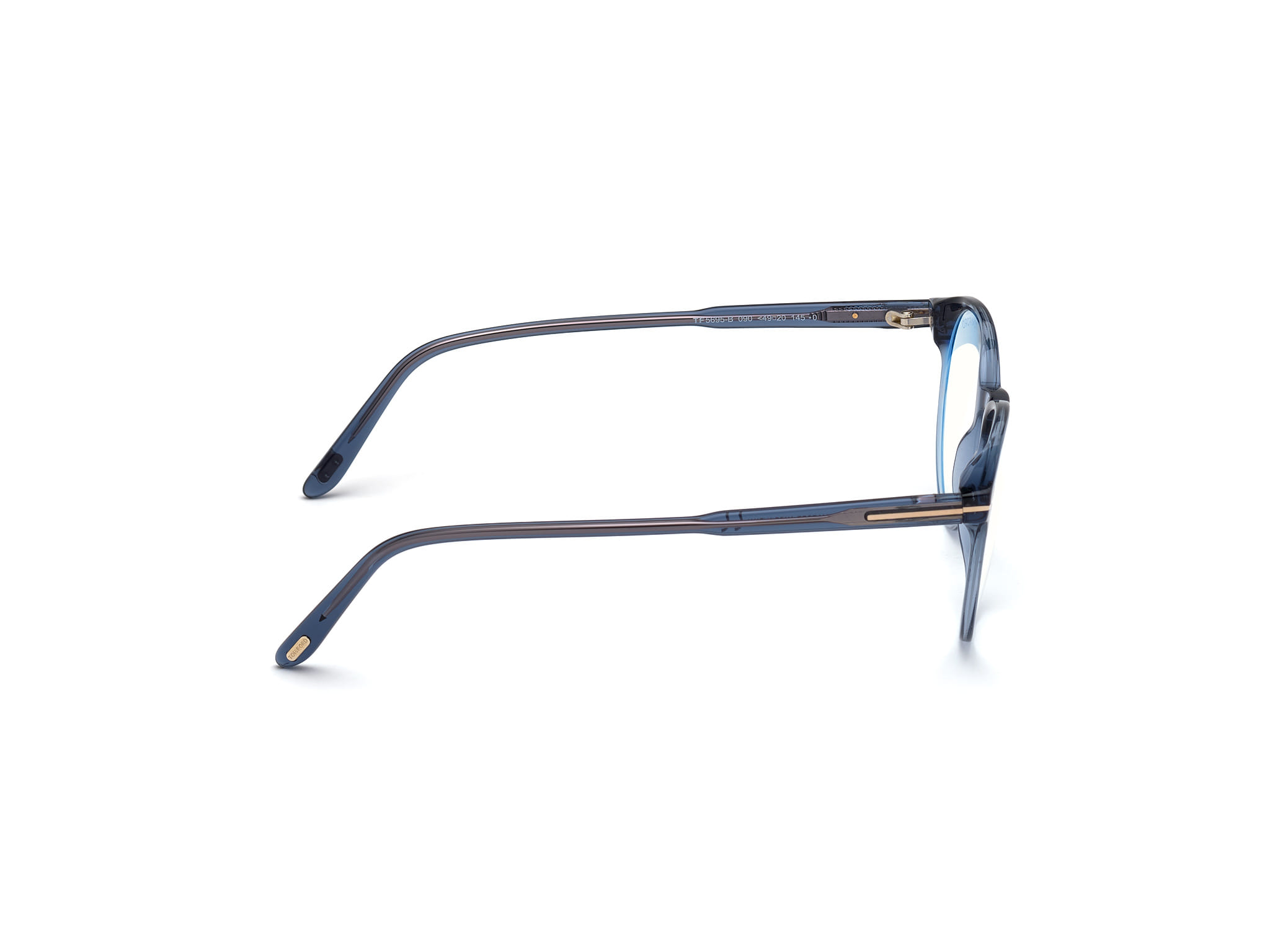 Tomford TF5695-B Frame Transparent Blue Female Full Shell Frame — Transparent Blue frame — view 6