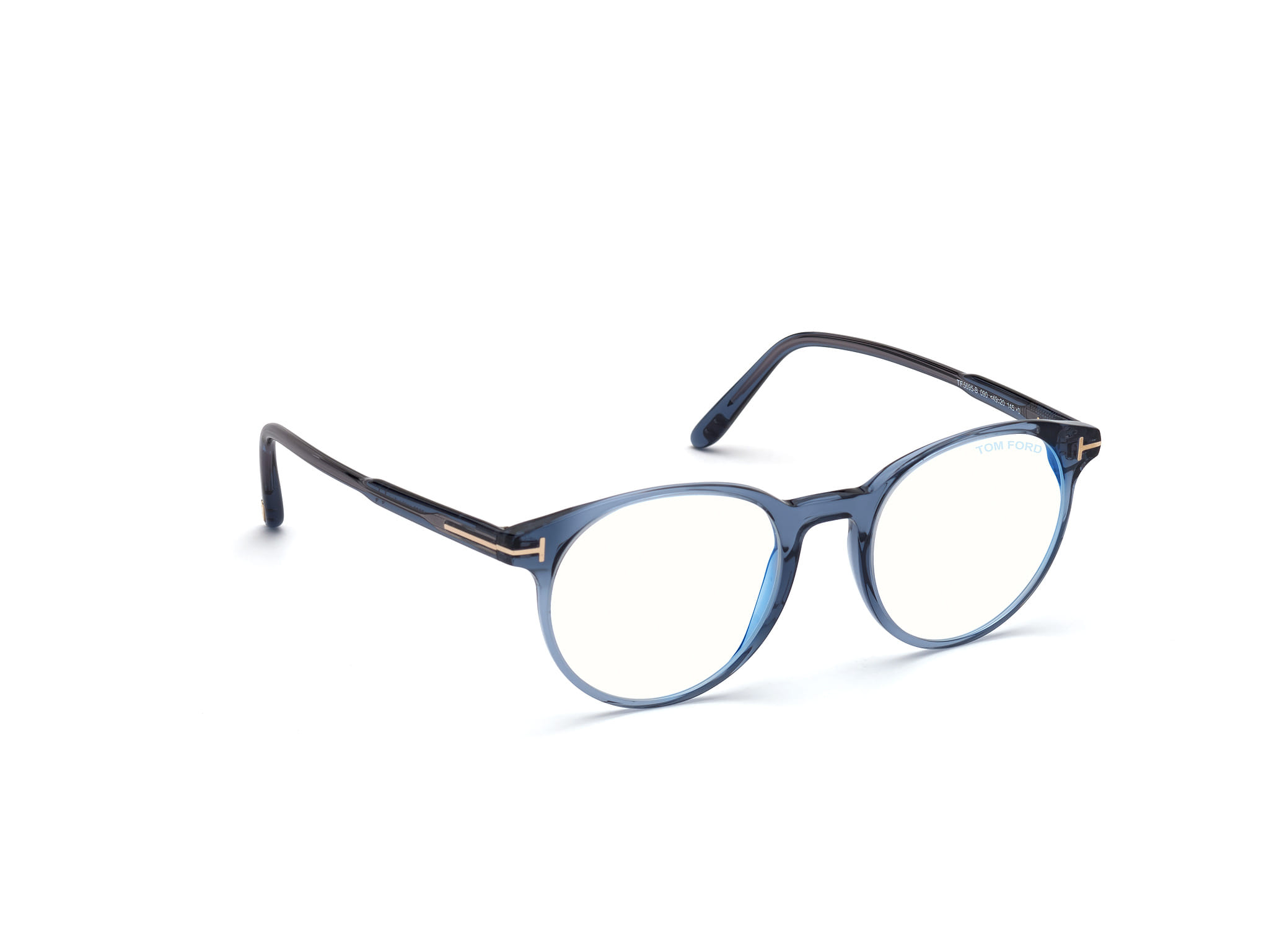 Tomford TF5695-B Frame Transparent Blue Female Full Shell Frame — Transparent Blue frame — view 7