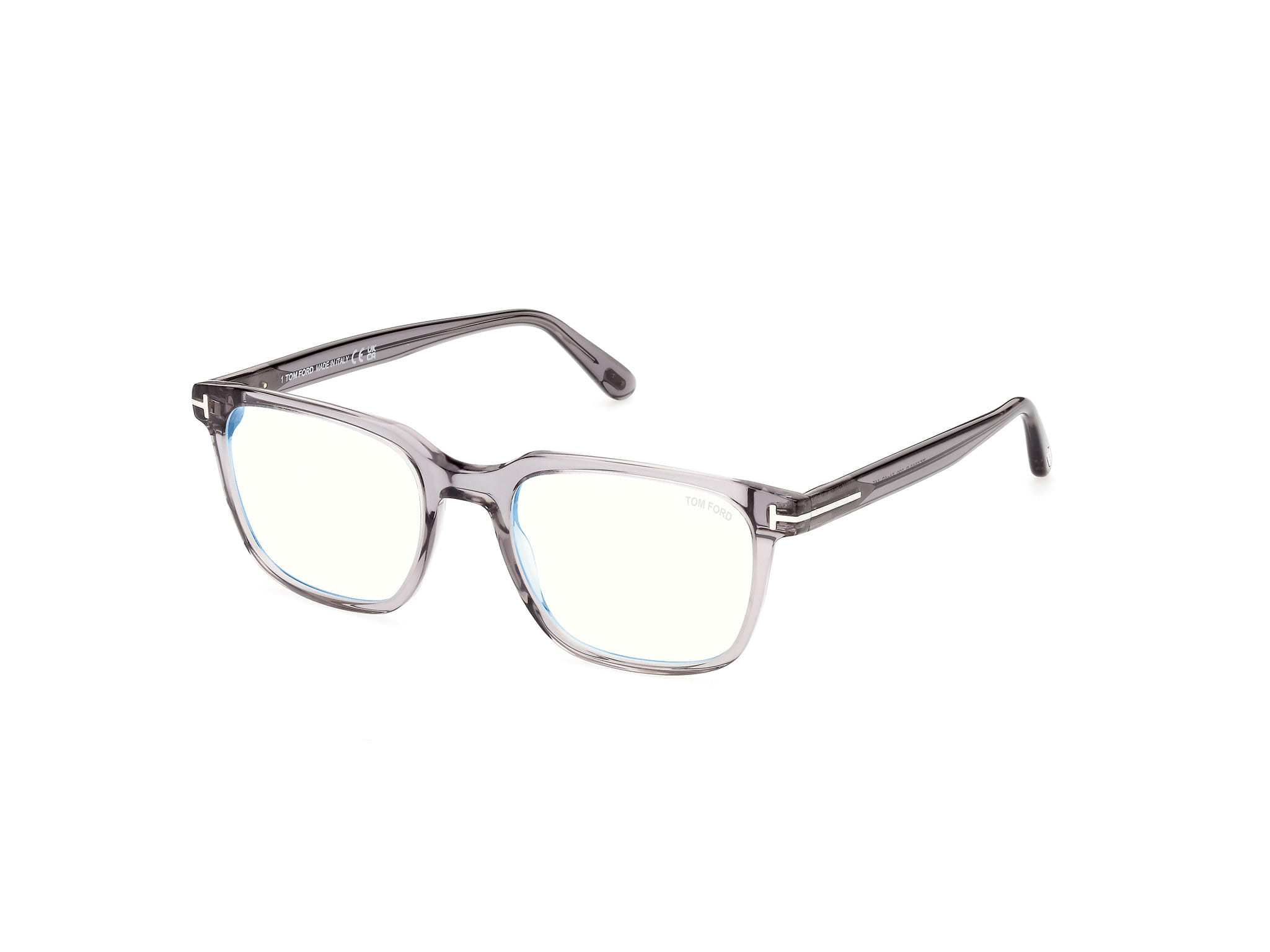 Tomford FT5818-B Frame Transparent Grey Male Full Shell Frame — Transparent Grey frame — alternate view