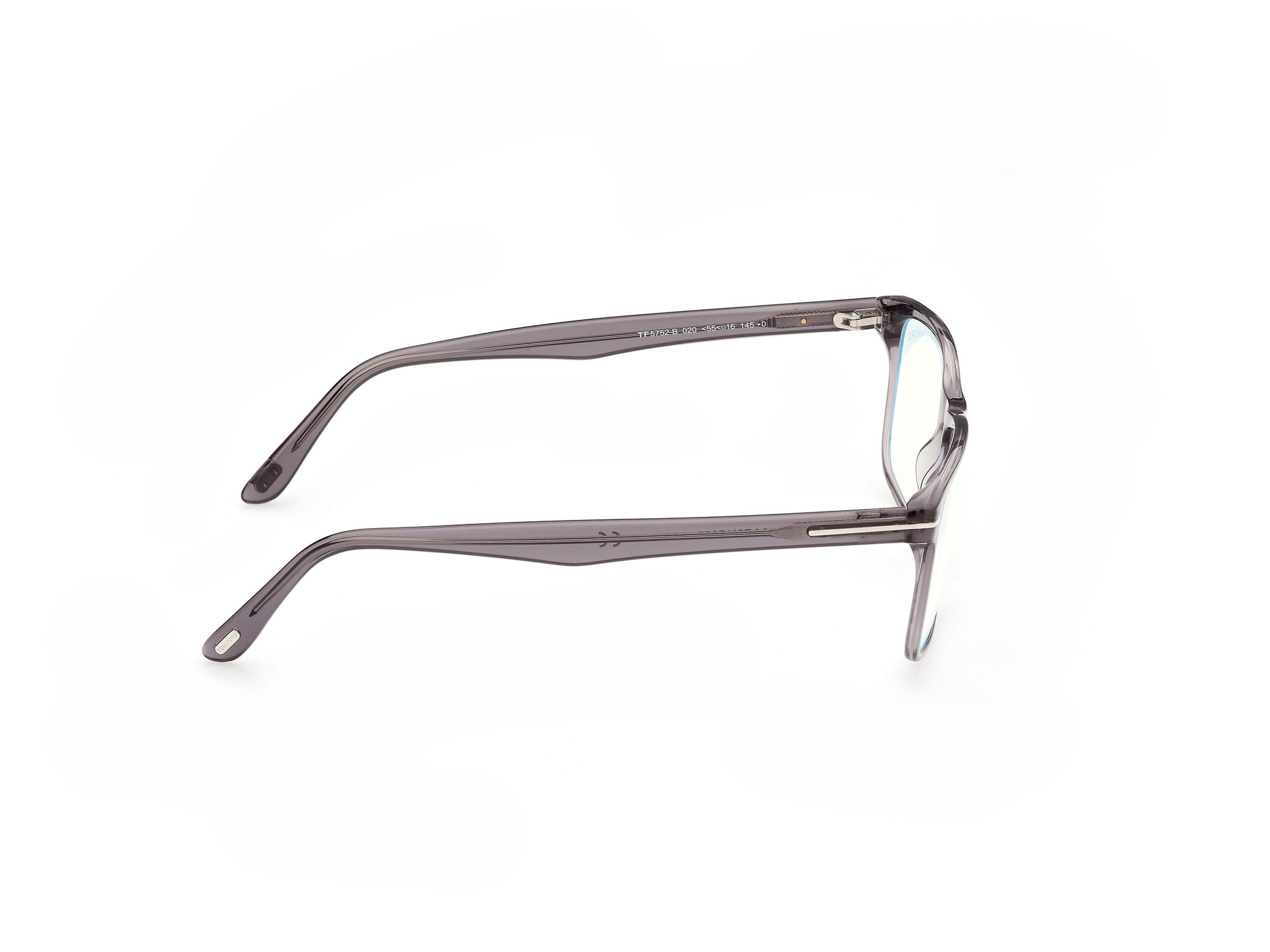 Tomford FT5752-B Frame Transparent Grey Male Full Shell Frame — Transparent Grey frame — view 6