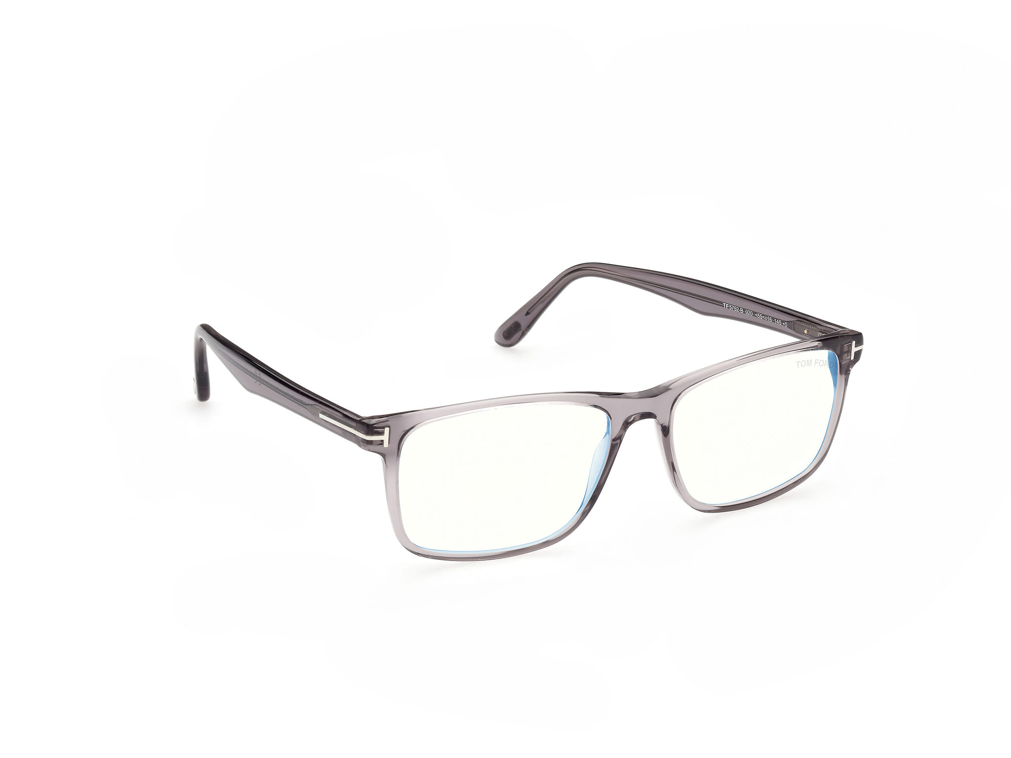 Tomford FT5752-B Frame Transparent Grey Male Full Shell Frame — Transparent Grey frame — view 7
