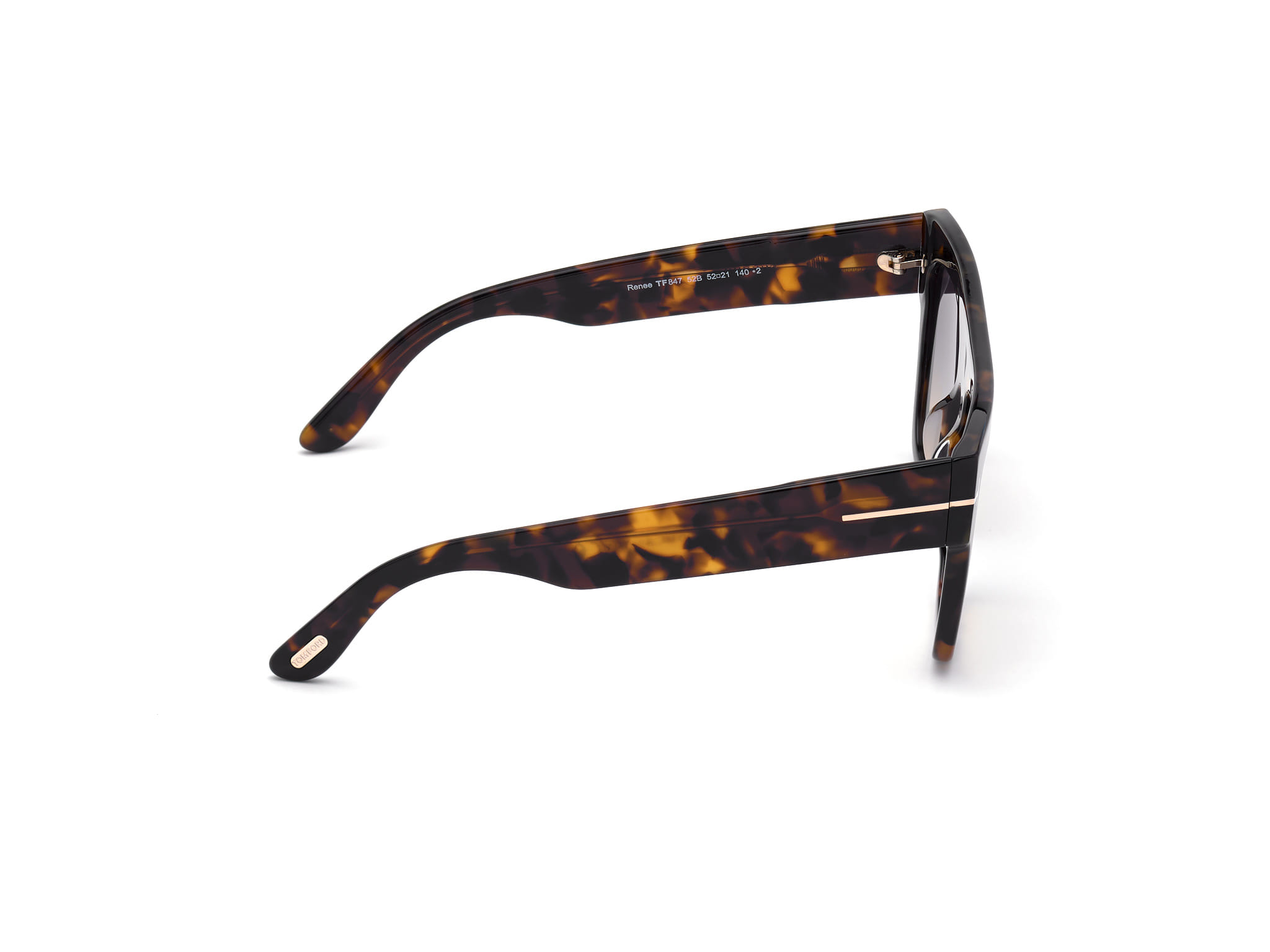 Tomford FT0847 Sunglass Tortoise Male Full Shell Sunglass — Tortoise frame — view 6