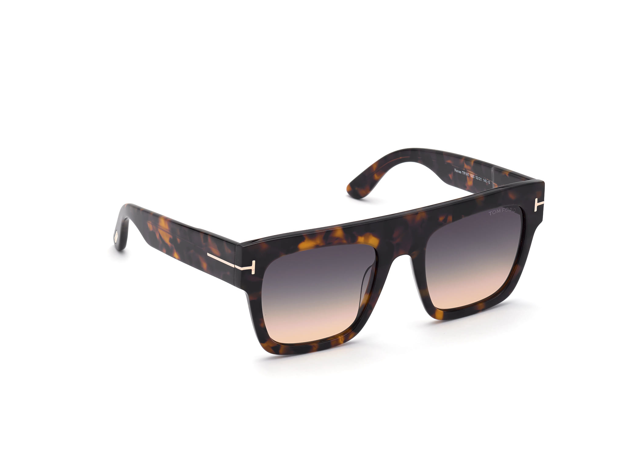 Tomford FT0847 Sunglass Tortoise Male Full Shell Sunglass — Tortoise frame — view 7