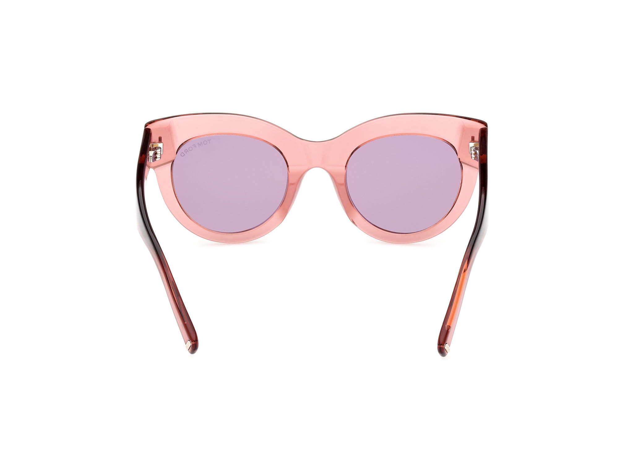 Tomford FT1063 Sunglass Transparent Maroon Female Full Shell Sunglass — Transparent Maroon frame — view 4