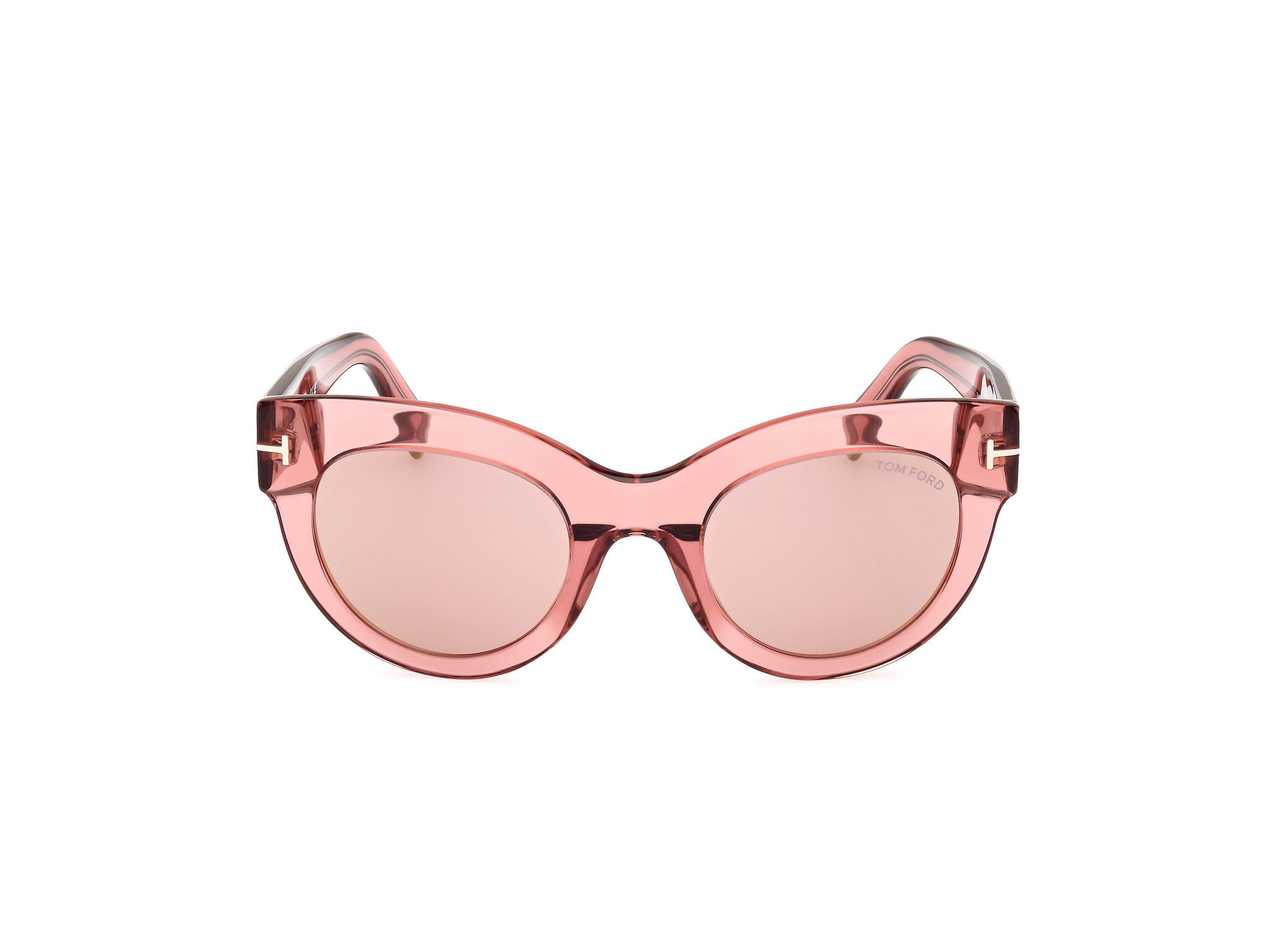 Tomford FT1063 Sunglass Transparent Maroon Female Full Shell Sunglass — Transparent Maroon frame — view 8