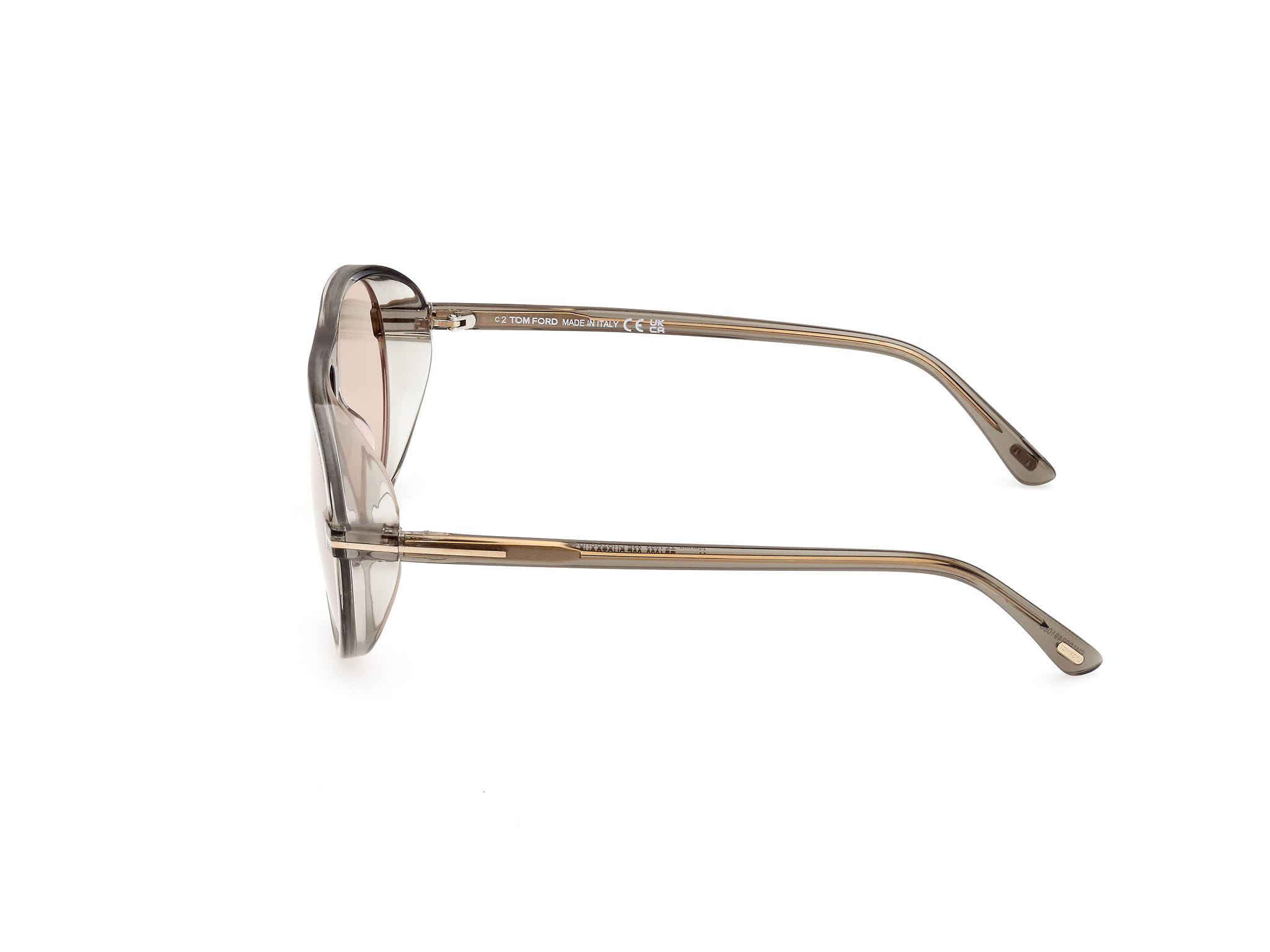 Tomford FT1023 Sunglass Transparent Grey Male Full Shell Sunglass — Transparent Grey frame — view 2