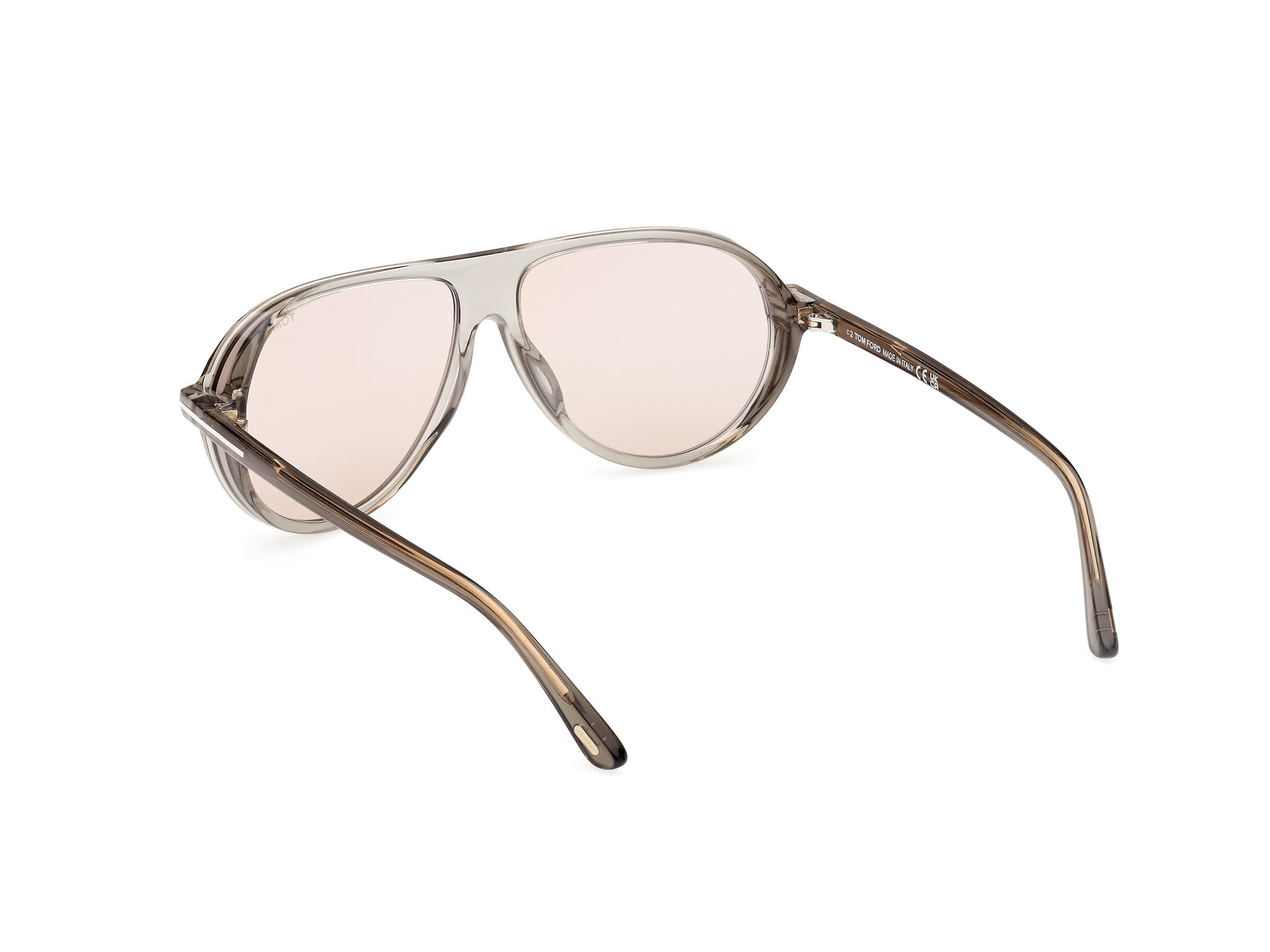 Tomford FT1023 Sunglass Transparent Grey Male Full Shell Sunglass — Transparent Grey frame — view 3
