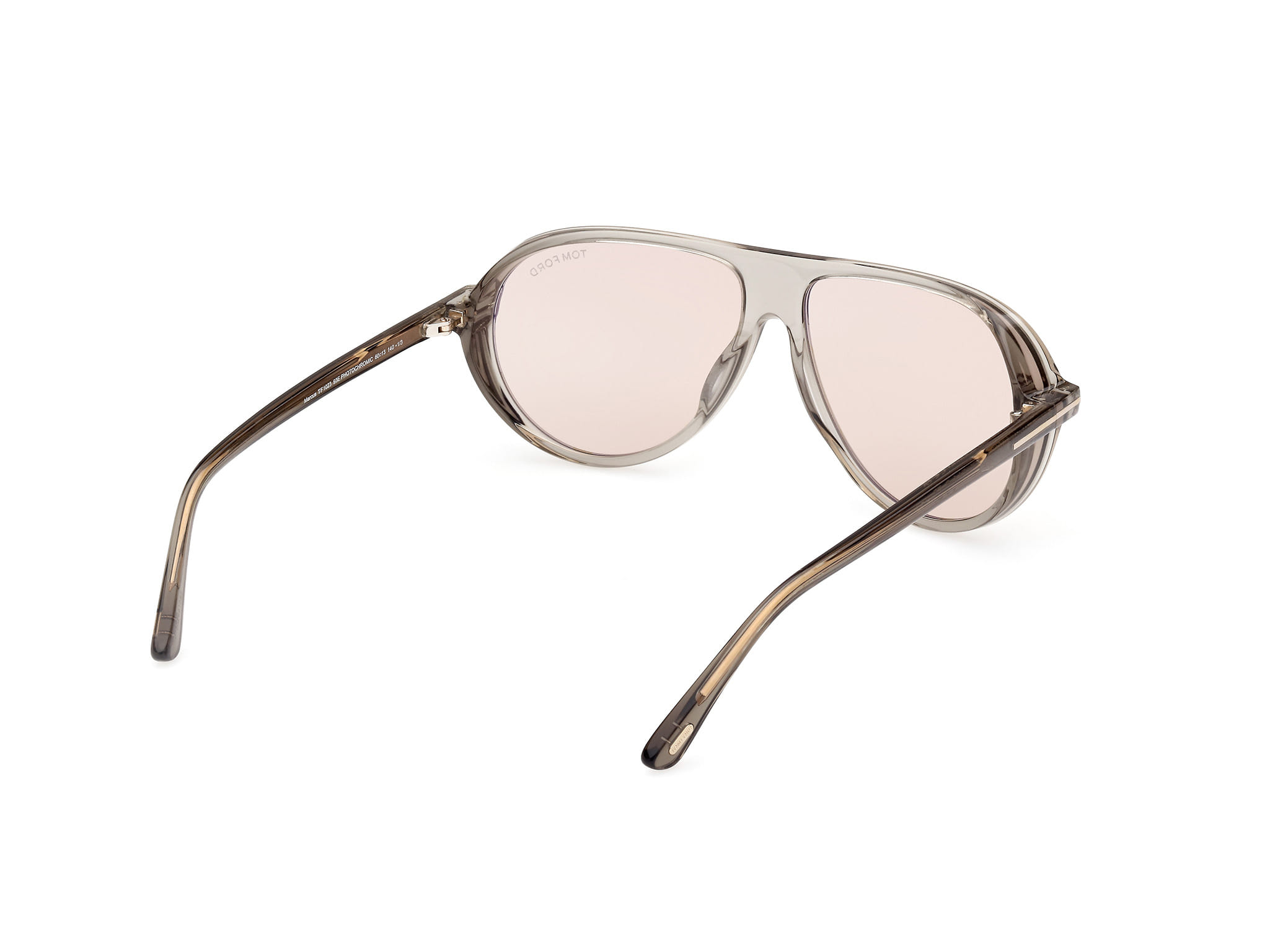 Tomford FT1023 Sunglass Transparent Grey Male Full Shell Sunglass — Transparent Grey frame — view 5