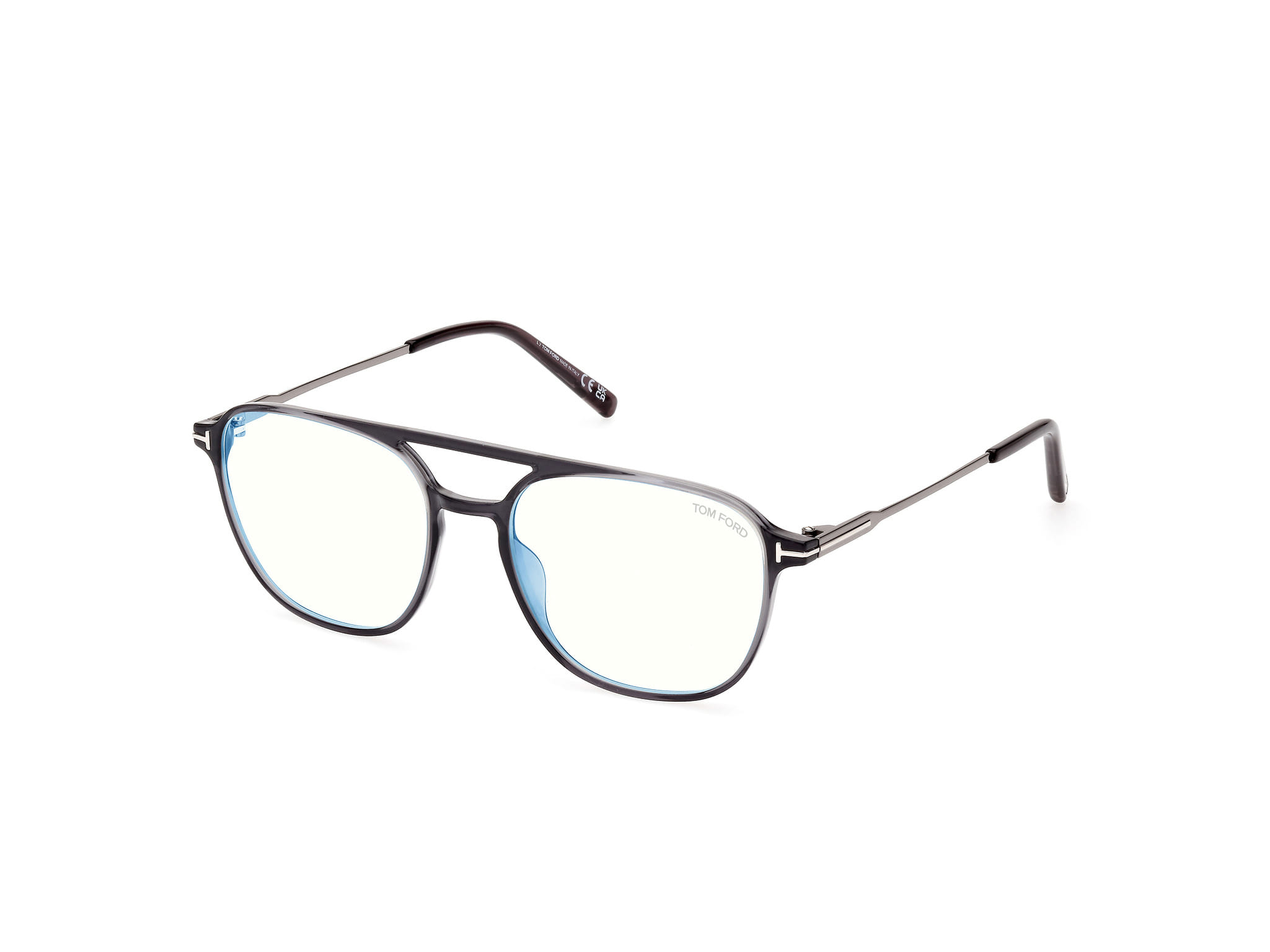 Tomford FT5874-B Frame Transparent Blue Male Full Metal — Transparent Blue frame