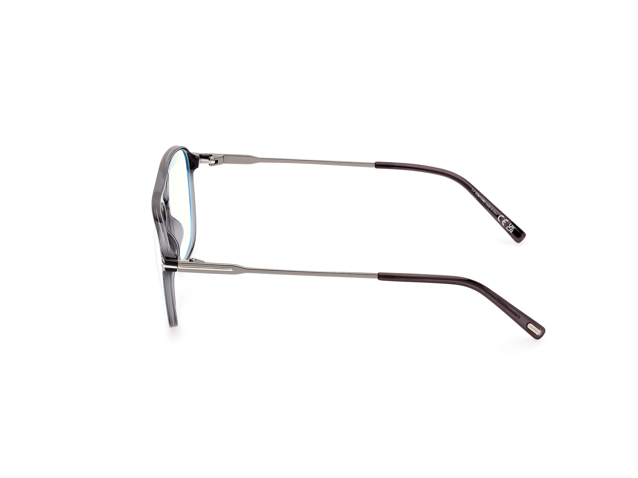 Tomford FT5874-B Frame Transparent Blue Male Full Metal Frame — Transparent Blue frame — view 2