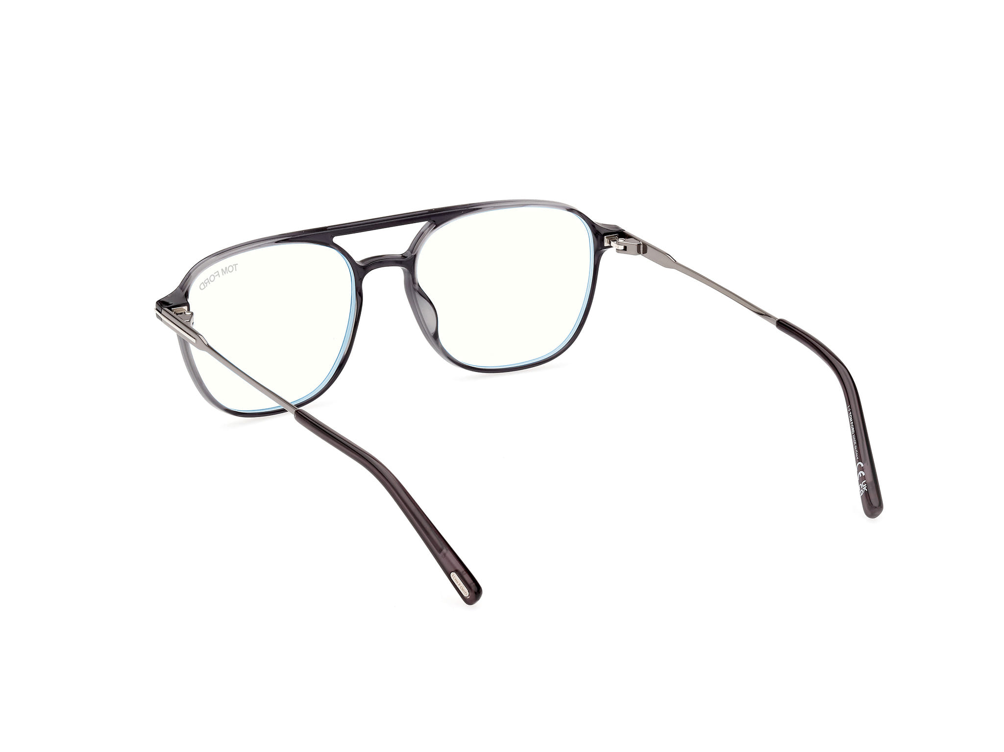 Tomford FT5874-B Frame Transparent Blue Male Full Metal Frame — Transparent Blue frame — view 3