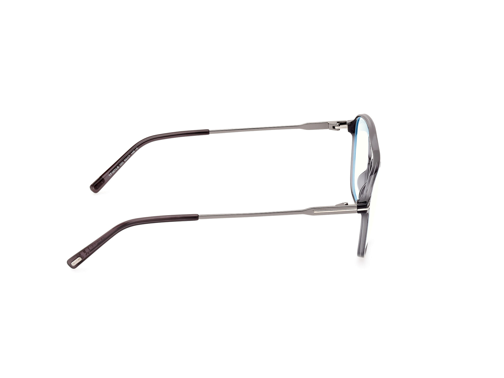 Tomford FT5874-B Frame Transparent Blue Male Full Metal Frame — Transparent Blue frame — view 6