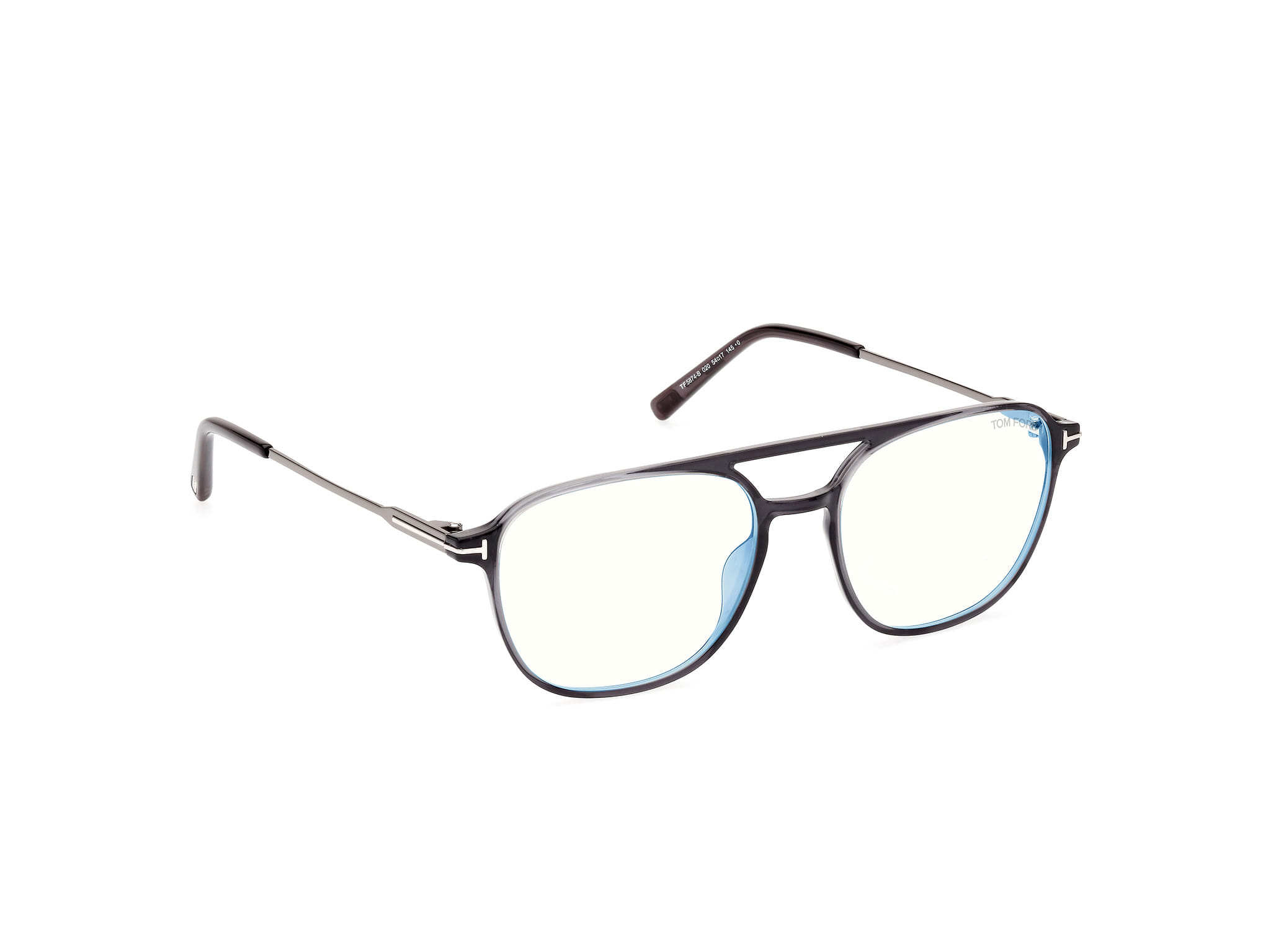 Tomford FT5874-B Frame Transparent Blue Male Full Metal Frame — Transparent Blue frame — view 7