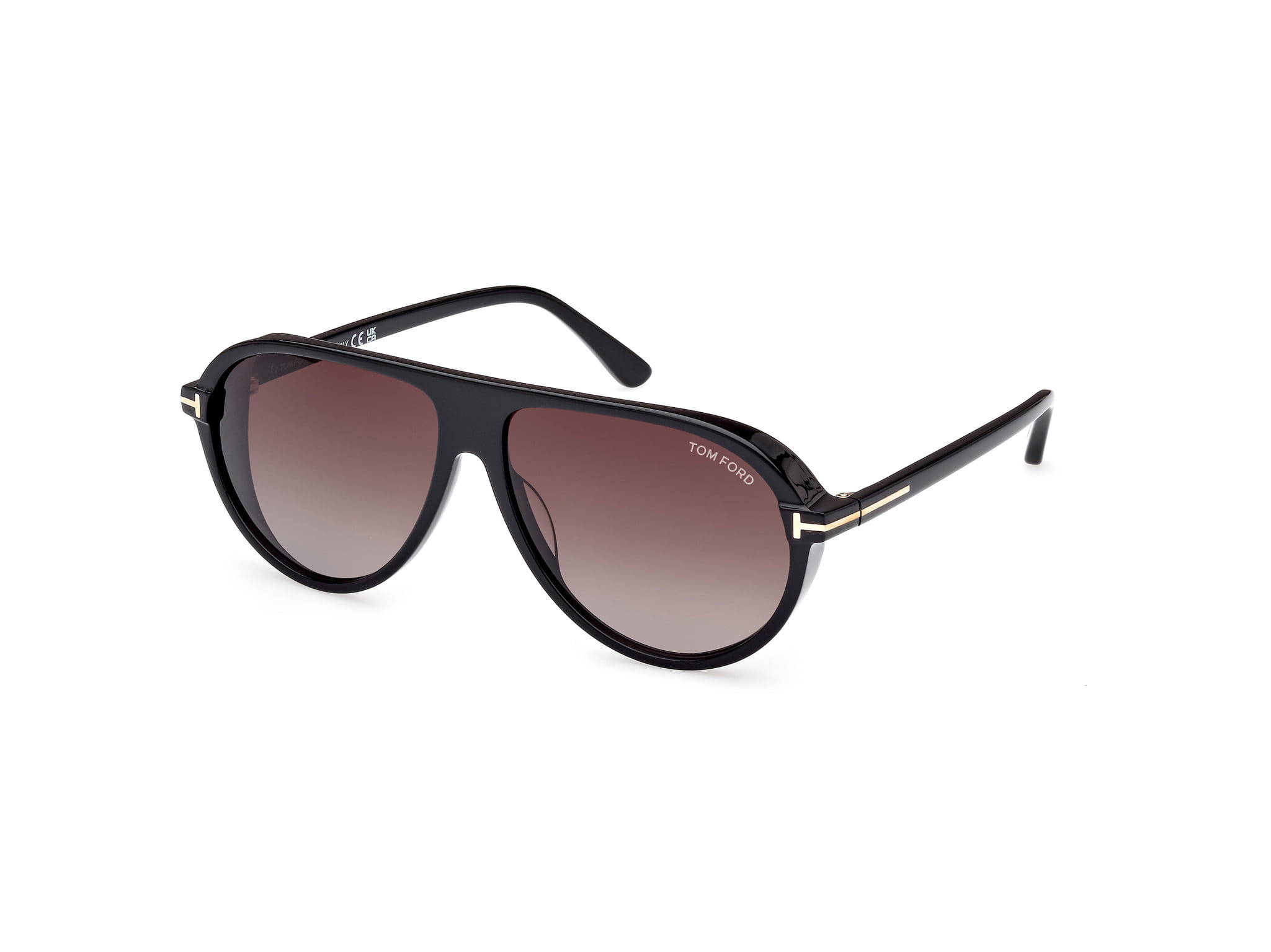 Tomford FT1023 Sunglass Black Male Full Shell — Black frame