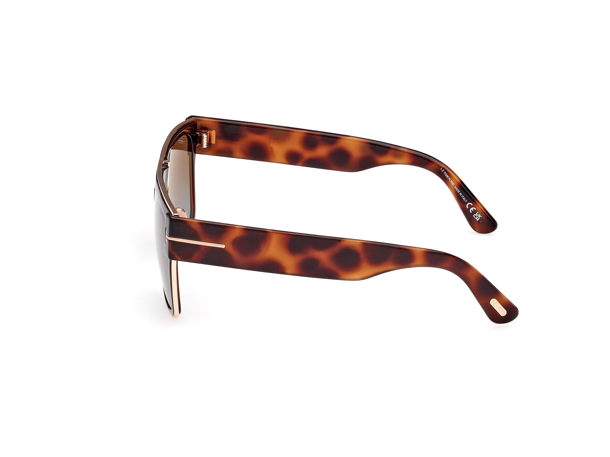 Tomford FT1073 Sunglass Transparent Brown Male Full Shell Sunglass — Transparent Brown frame — view 2
