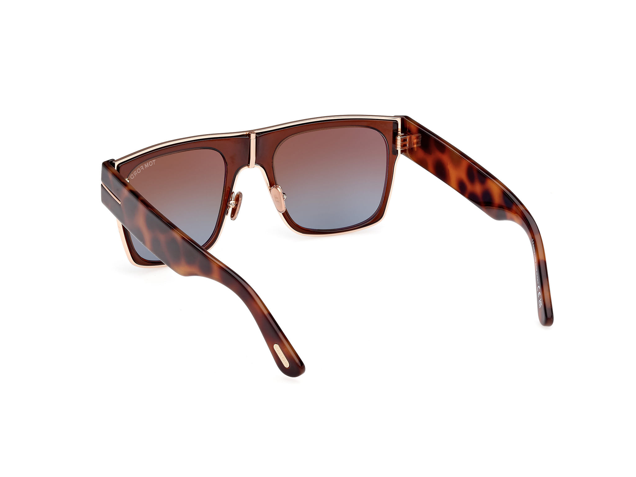 Tomford FT1073 Sunglass Transparent Brown Male Full Shell Sunglass — Transparent Brown frame — view 3