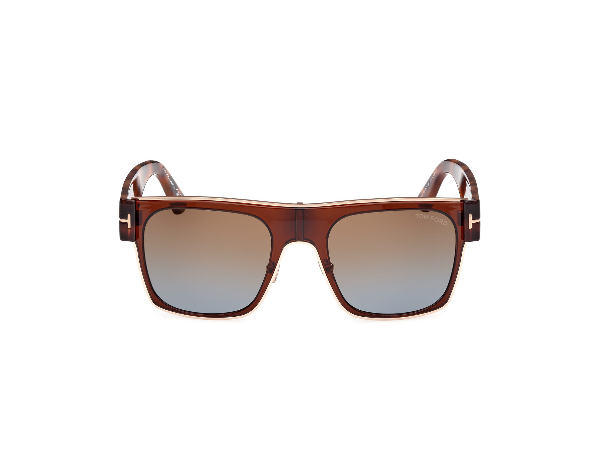 Tomford FT1073 Sunglass Transparent Brown Male Full Shell Sunglass — Transparent Brown frame — view 8
