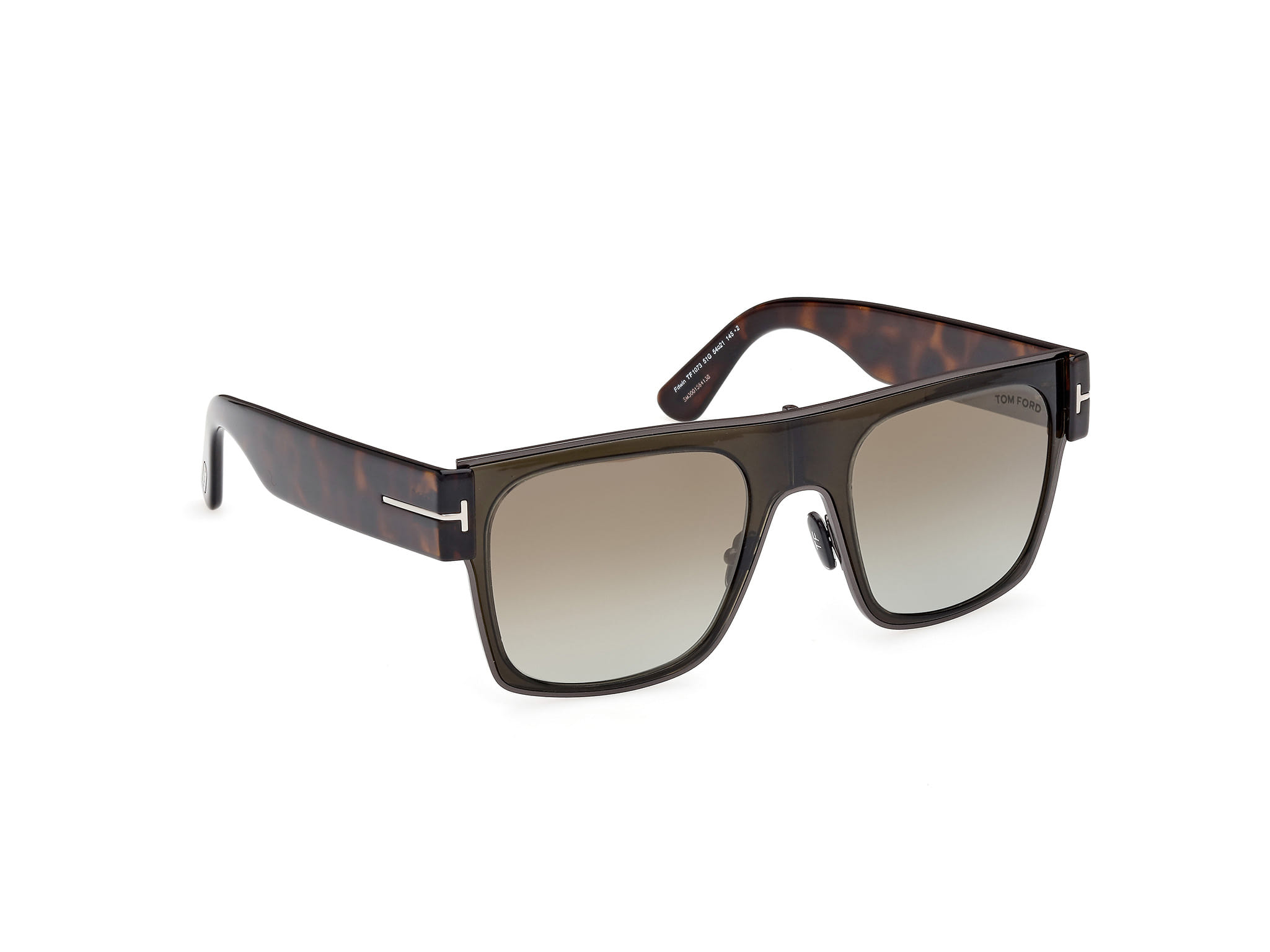 Tomford FT1073 Sunglass Olive Male Full Shell Sunglass — Olive frame — view 7