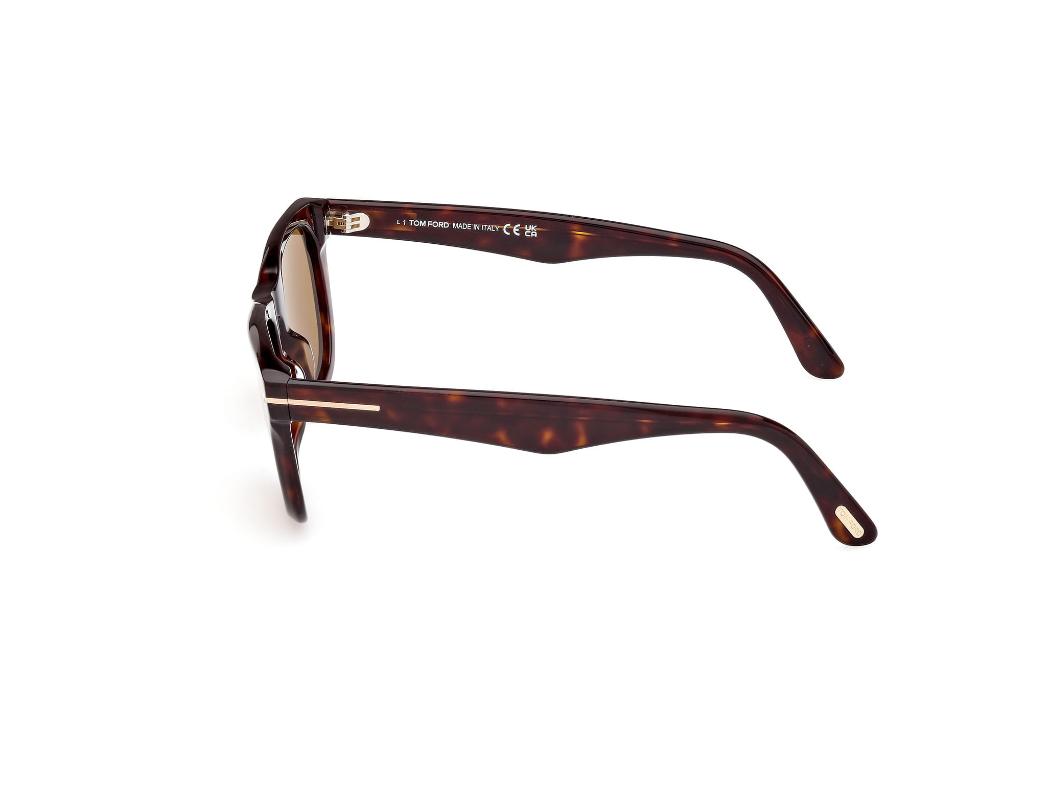 Tomford FT1076 Sunglass Tortoise Male Full Shell Sunglass — Tortoise frame — view 2