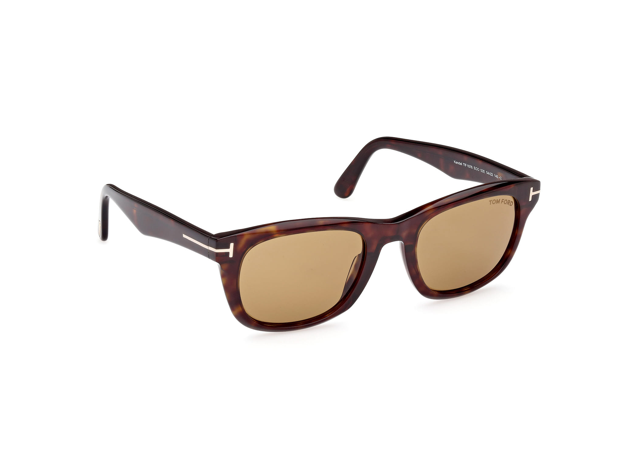 Tomford FT1076 Sunglass Tortoise Male Full Shell Sunglass — Tortoise frame — view 7