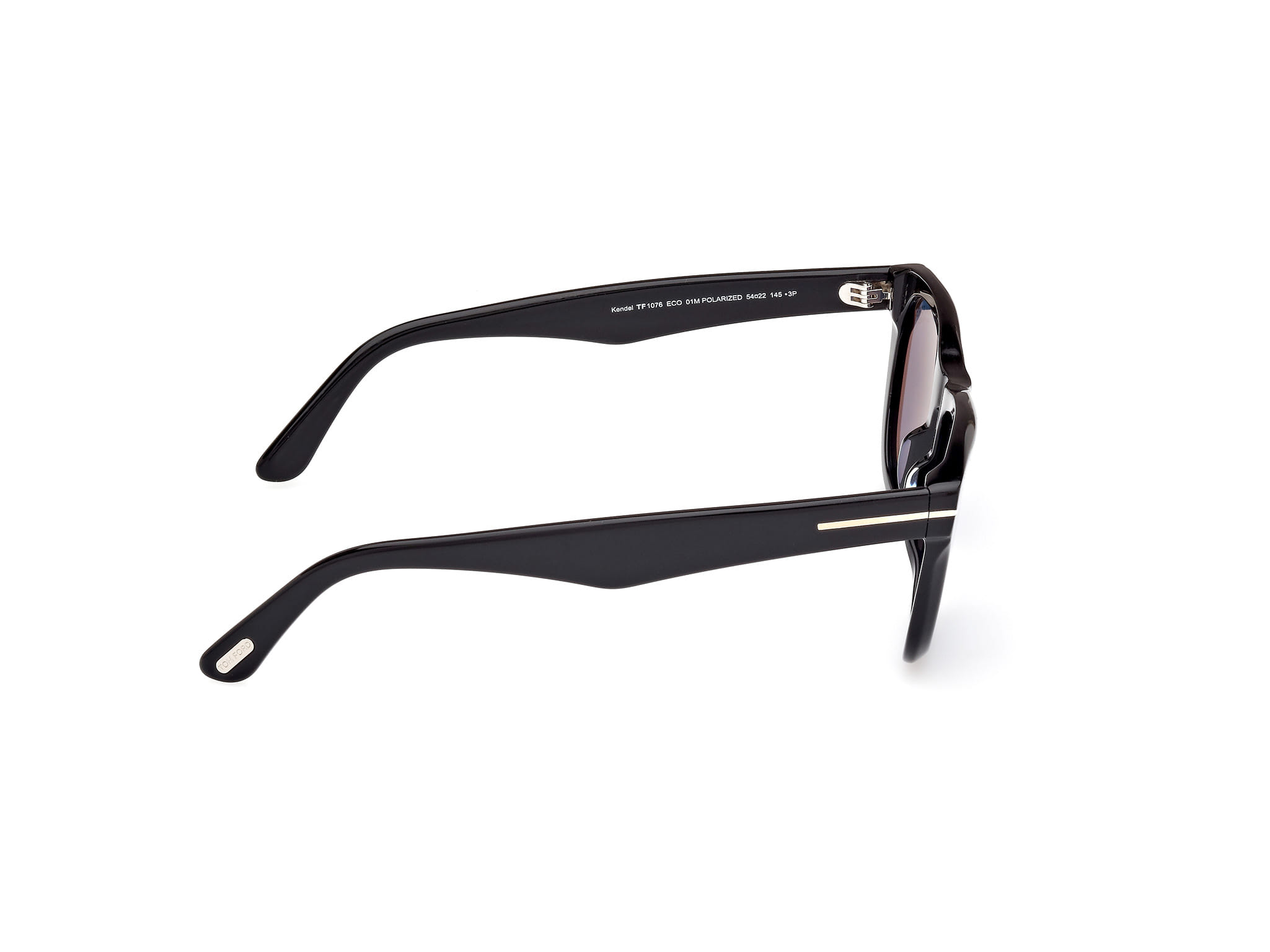 Tomford FT1076 Sunglass Black Male Full Shell Sunglass — Black frame — view 6