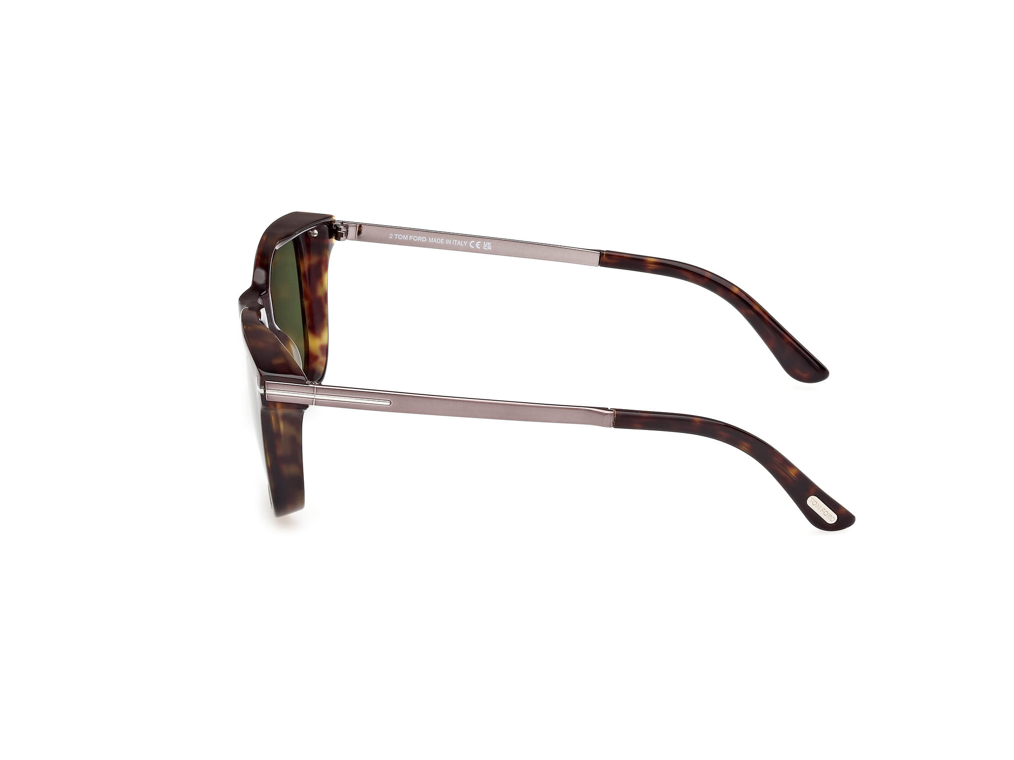 Tomford FT 1104 Sunglass Tortoise Male Full Metal Sunglass — Tortoise frame — view 2