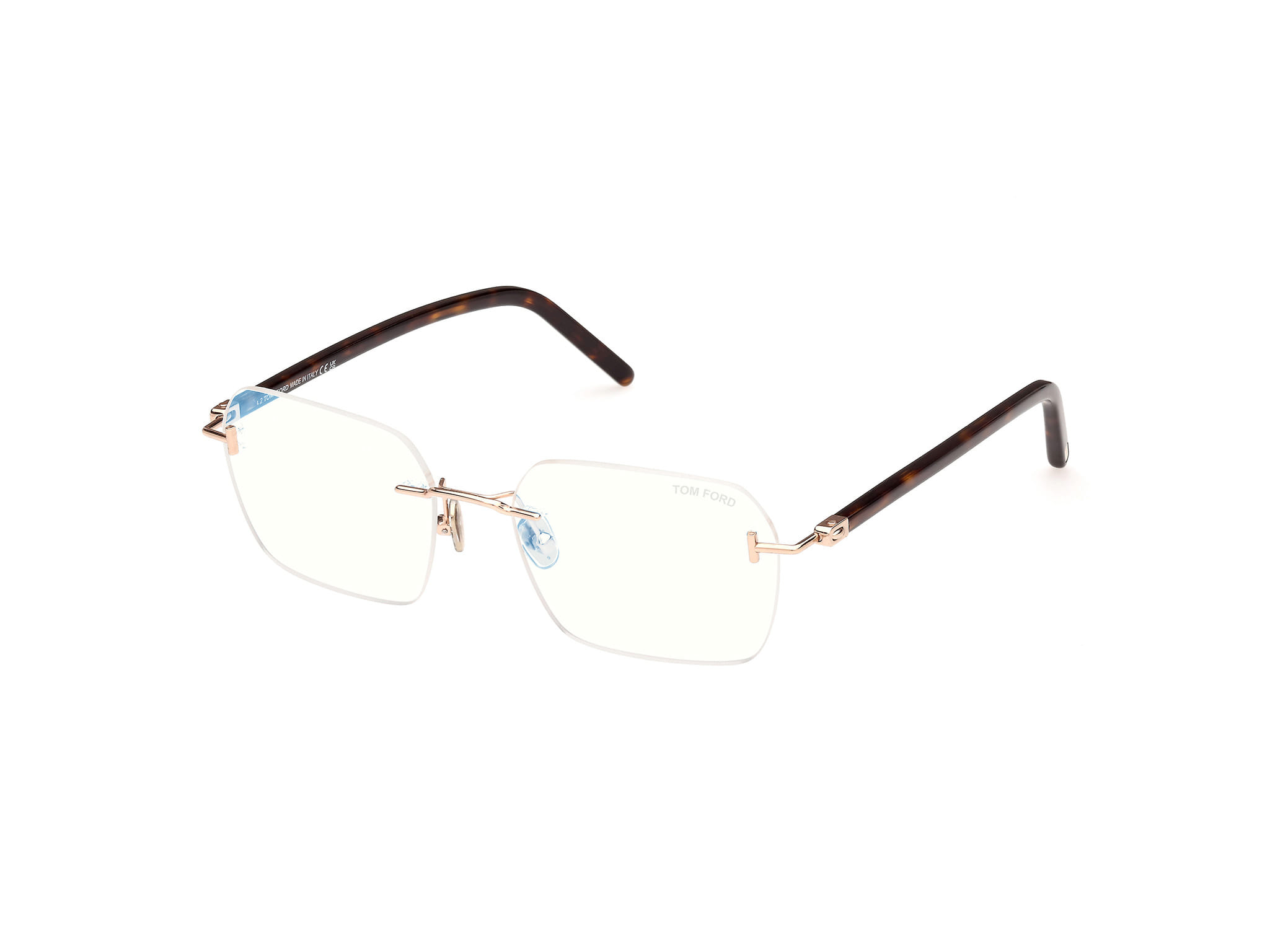 Tomford FT5934-B Frame Gold Male RimLess Shell — Gold frame