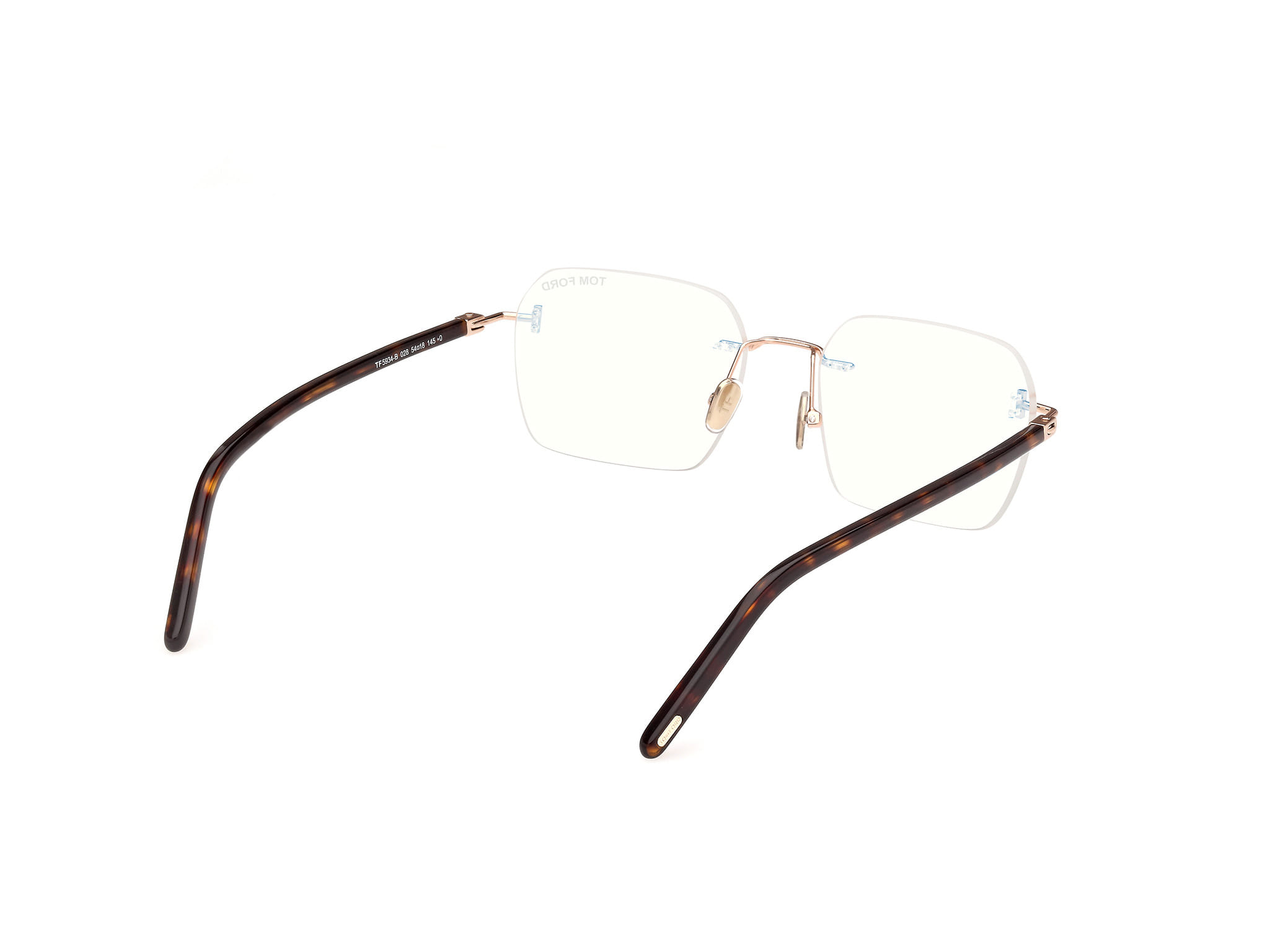 Tomford FT5934-B Frame Gold Male RimLess Shell Frame — Gold frame — view 5