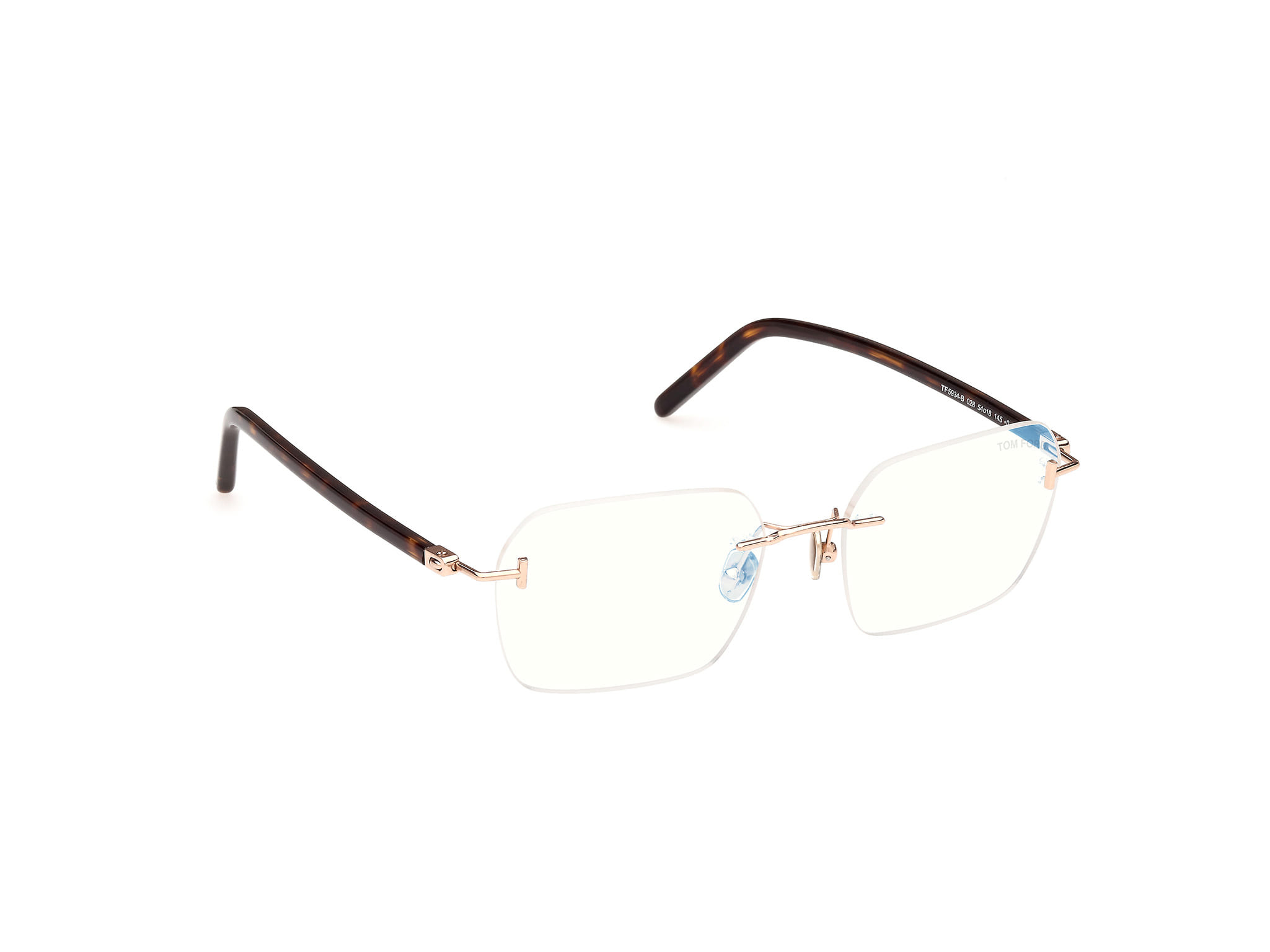 Tomford FT5934-B Frame Gold Male RimLess Shell Frame — Gold frame — view 7
