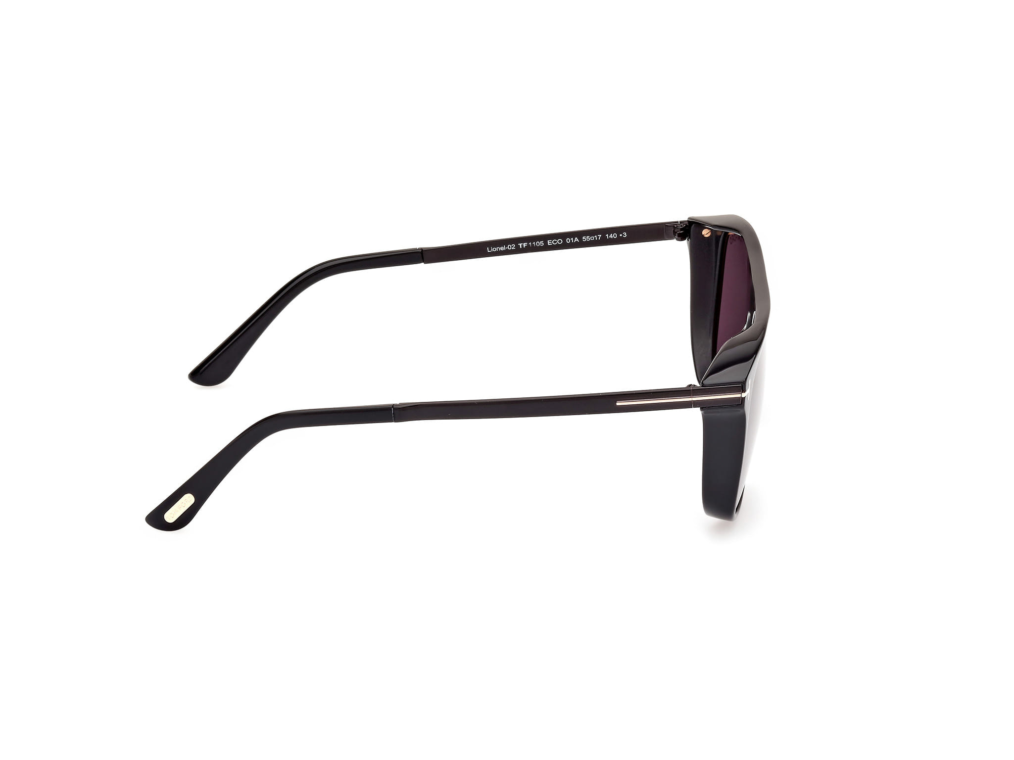 Tomford FT1105 Sunglass Black Male Full Metal Sunglass — Black frame — view 6
