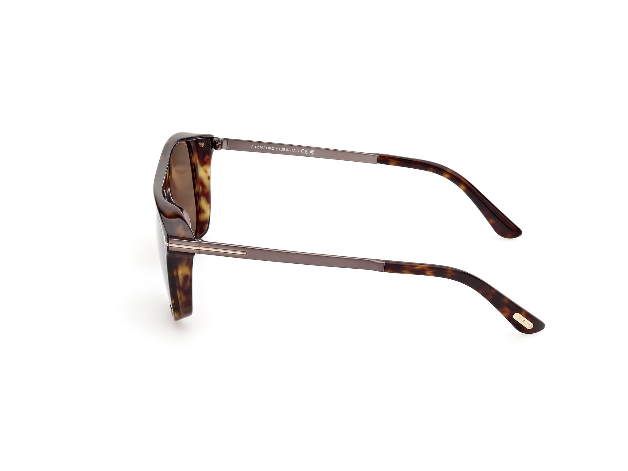 Tomford FT1105 Sunglass Havana Male Full Metal Sunglass — Havana frame — view 2