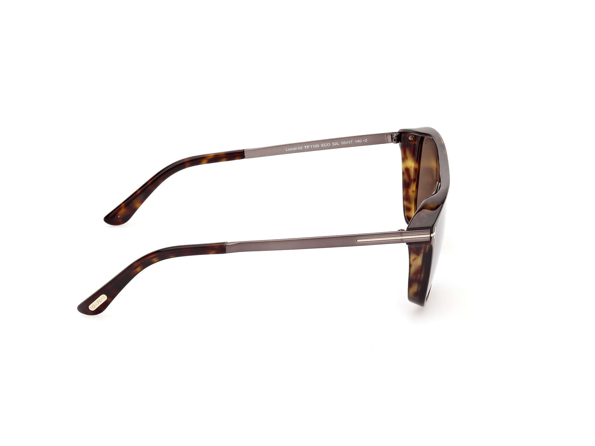 Tomford FT1105 Sunglass Havana Male Full Metal Sunglass — Havana frame — view 6