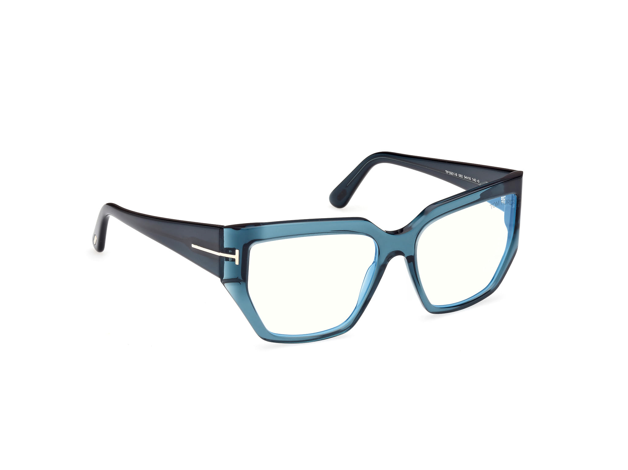 Tomford FT5951-B Frame Blue Male Full Shell Frame — Blue frame — view 7