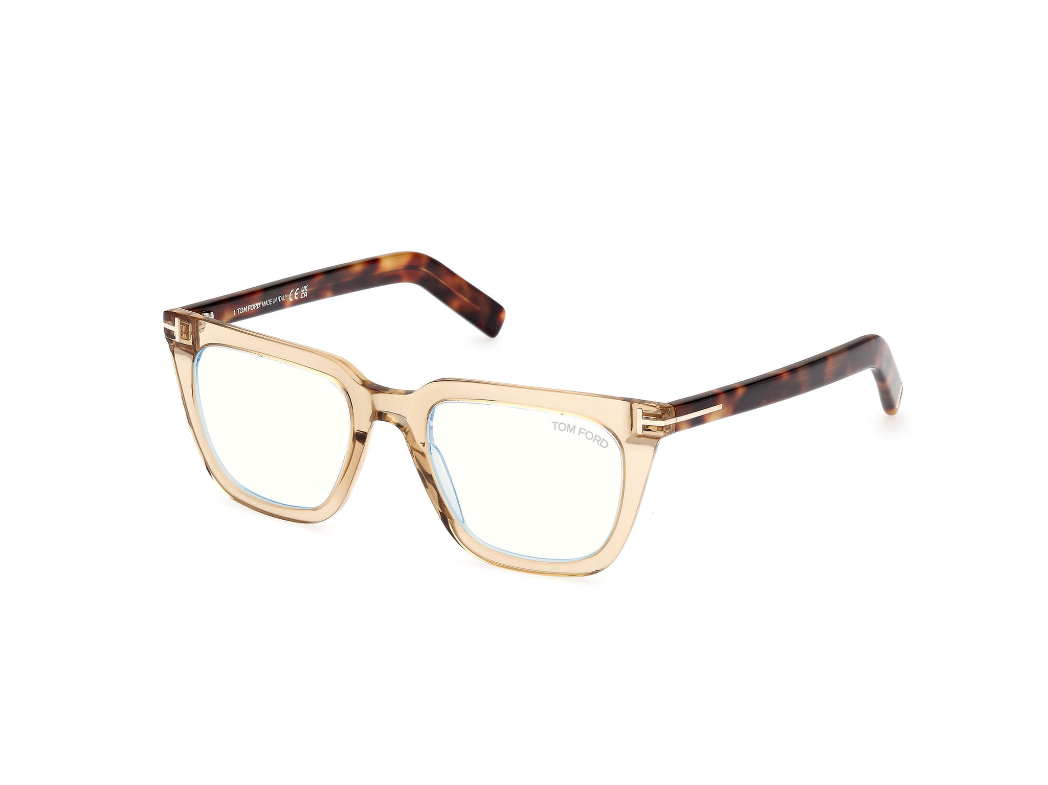 Tomford FT5963-B Frame Transparent Brown Male Full Shell — Transparent Brown frame