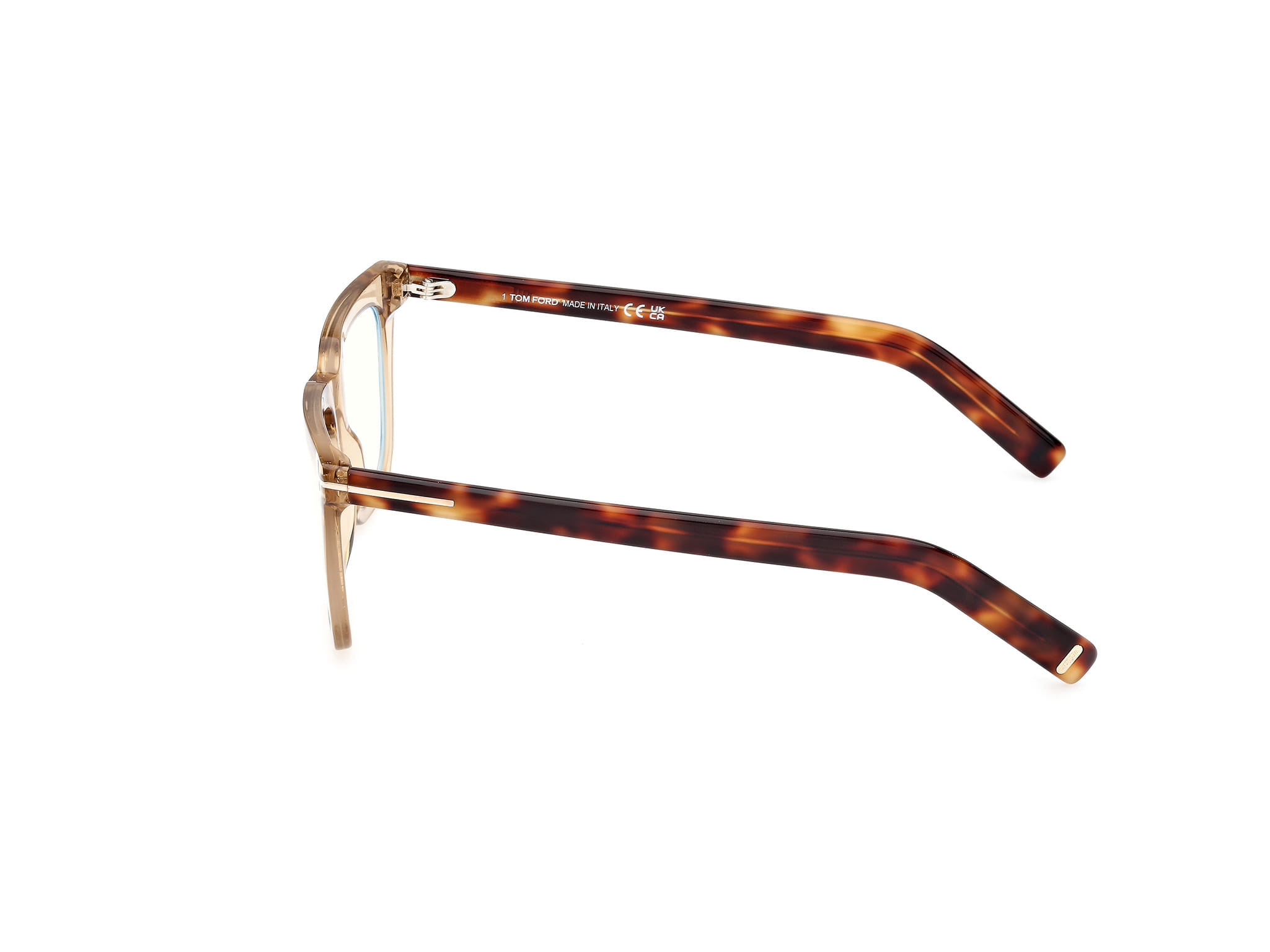 Tomford FT5963-B Frame Transparent Brown Male Full Shell Frame — Transparent Brown frame — view 2