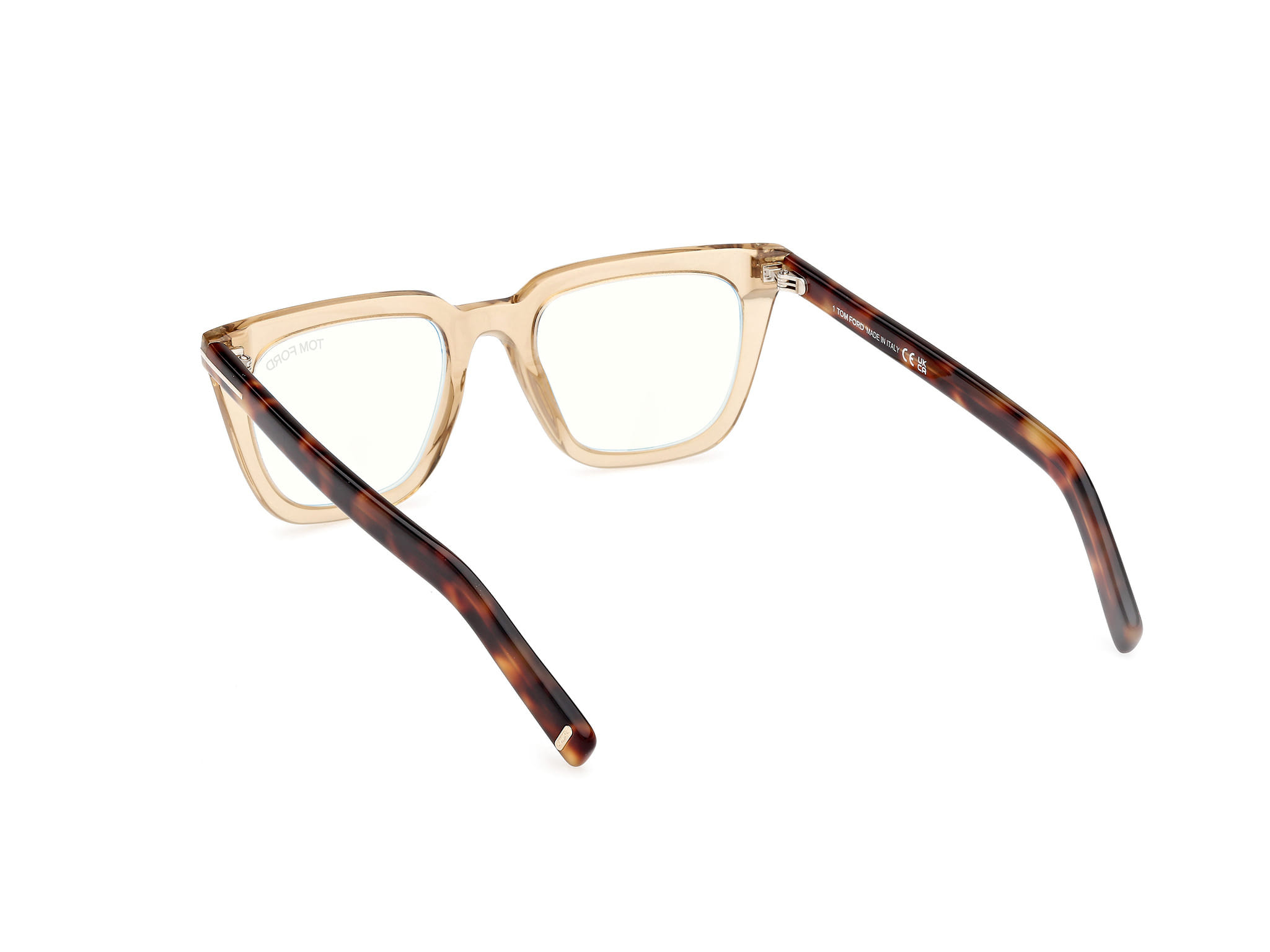 Tomford FT5963-B Frame Transparent Brown Male Full Shell Frame — Transparent Brown frame — view 3