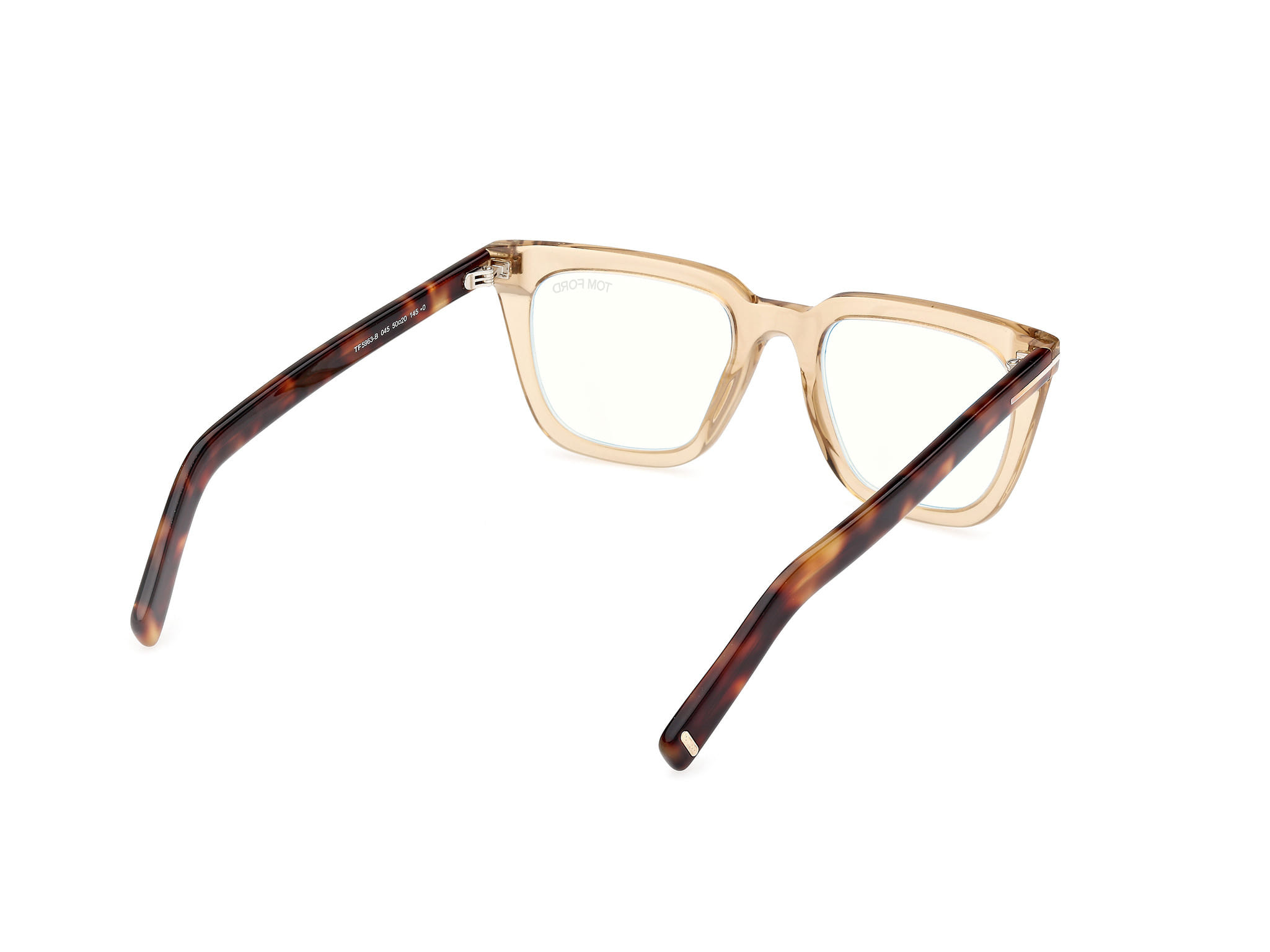 Tomford FT5963-B Frame Transparent Brown Male Full Shell Frame — Transparent Brown frame — view 5