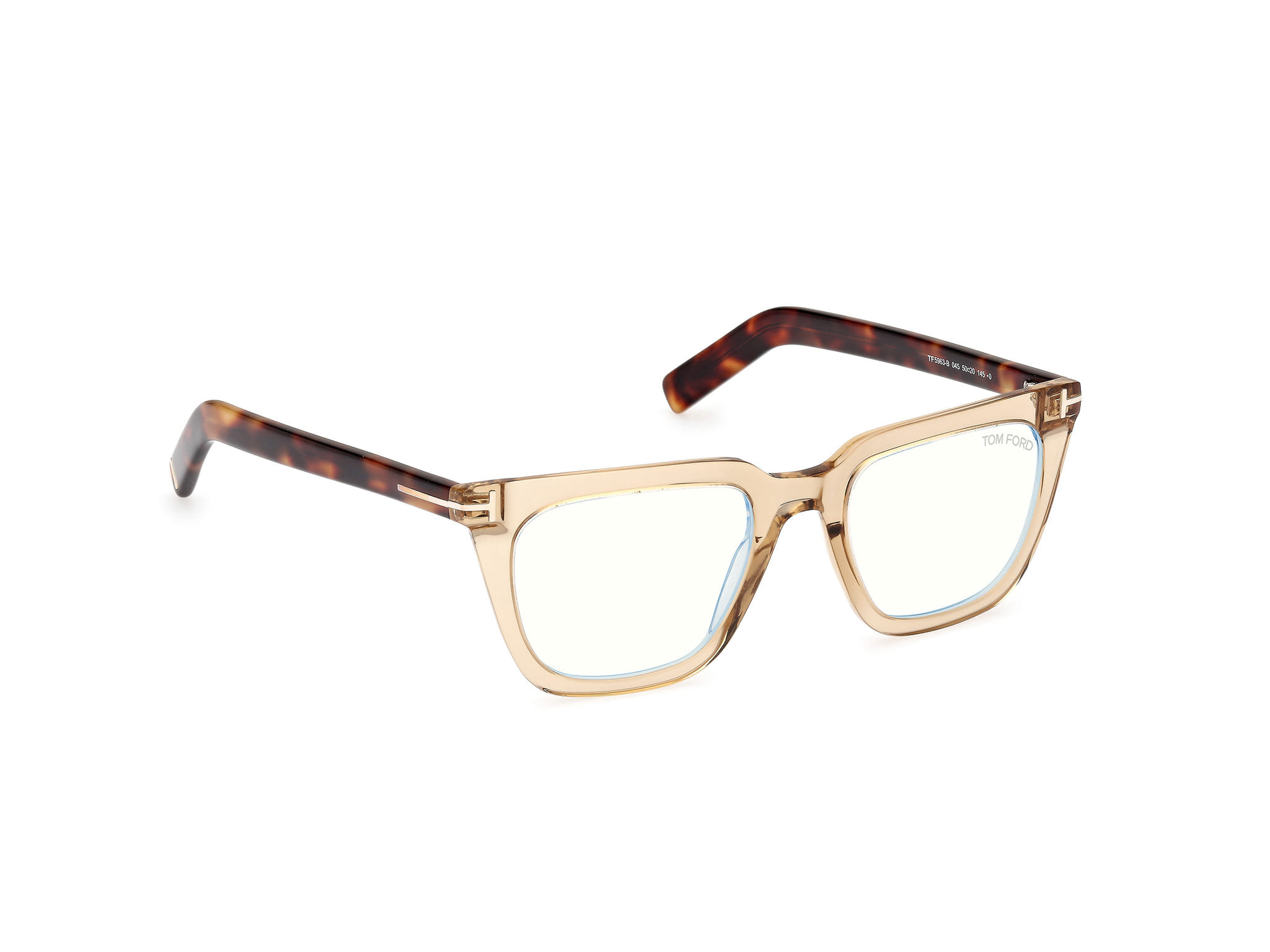 Tomford FT5963-B Frame Transparent Brown Male Full Shell Frame — Transparent Brown frame — view 7