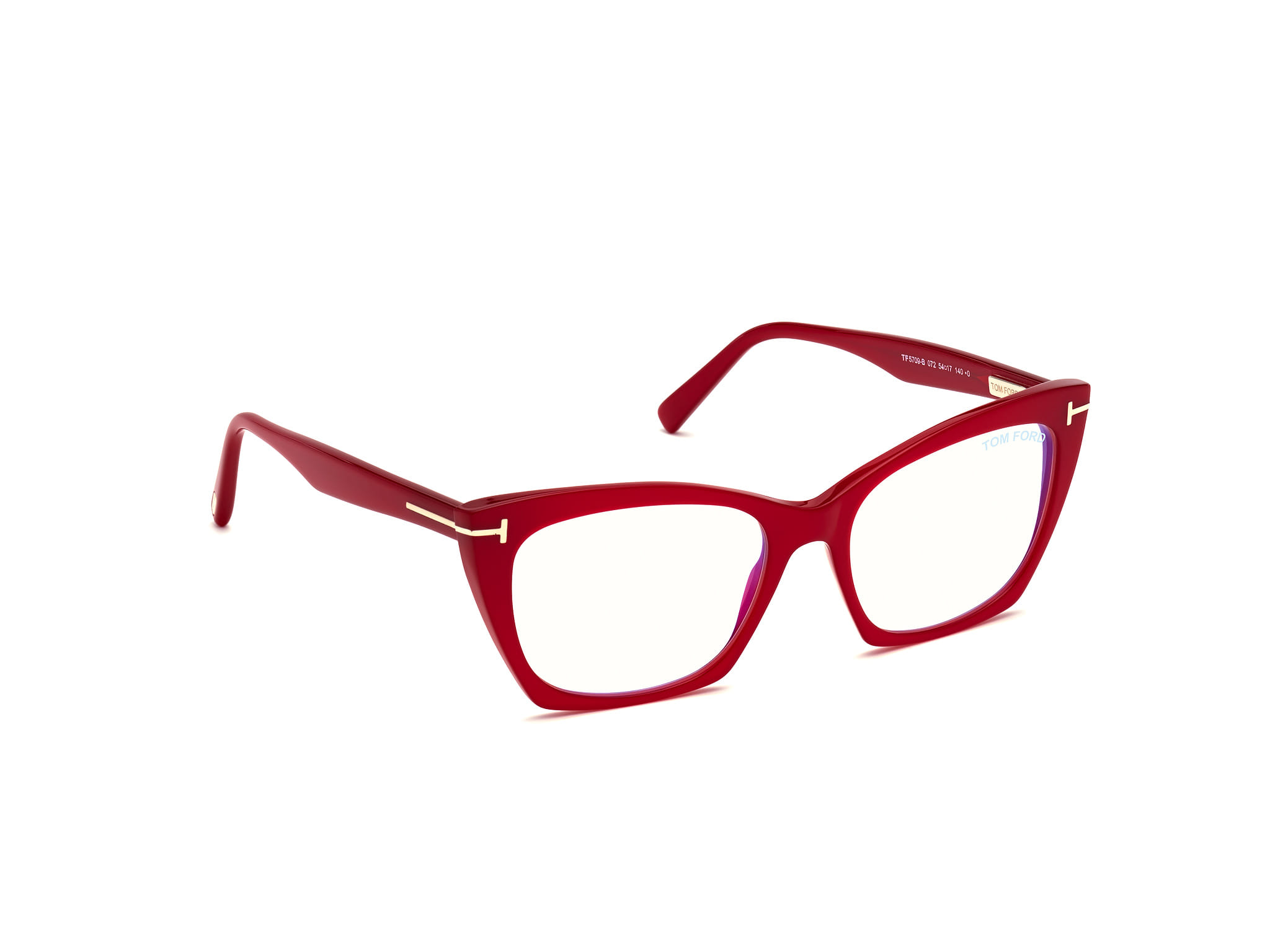 Tomford FT5709-B Frame Maroon Female Full Shell Frame — Maroon frame — view 7