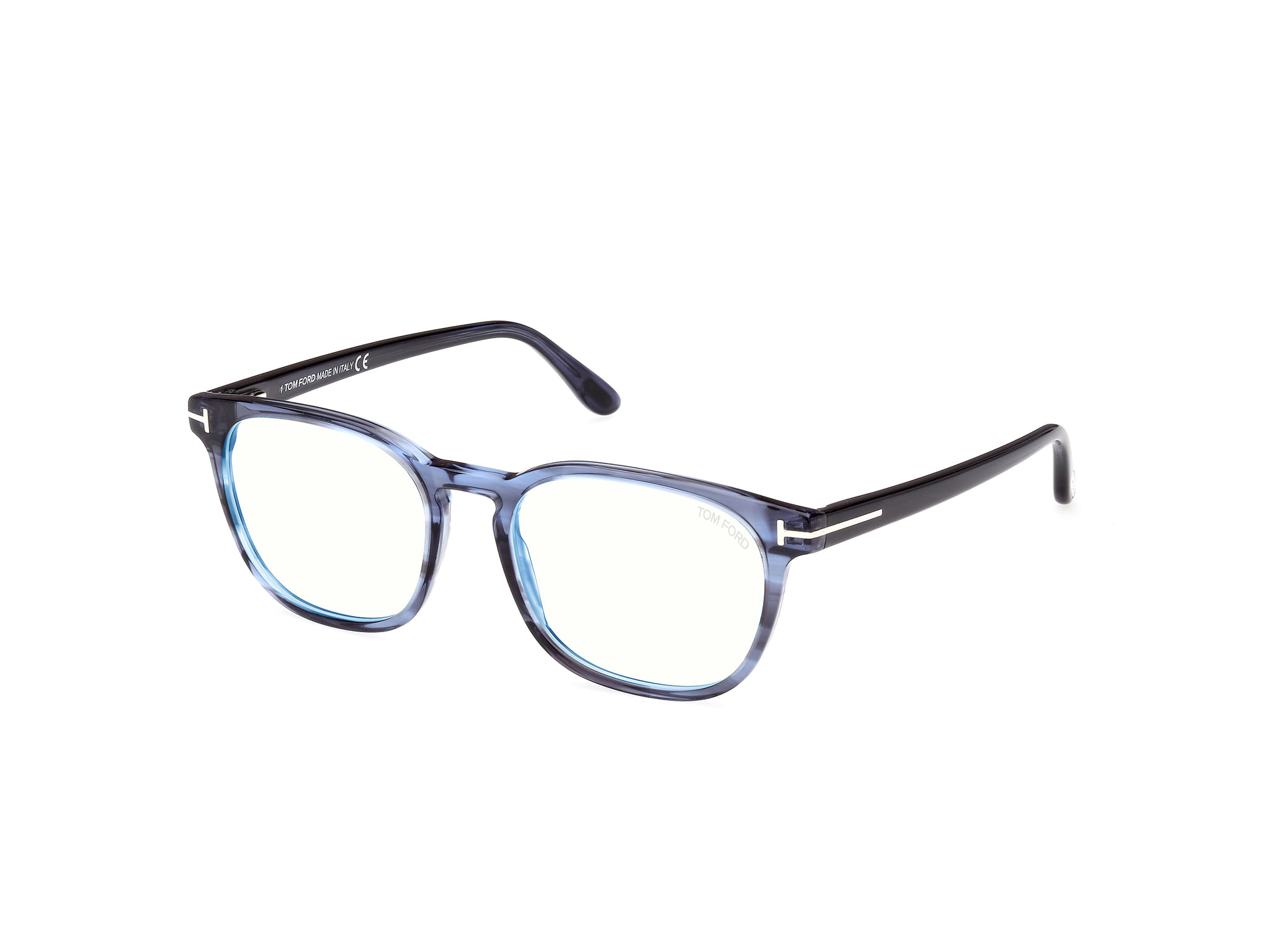 Tomford FT5868-B Frame Transparent Blue Male Full Shell — Transparent Blue frame