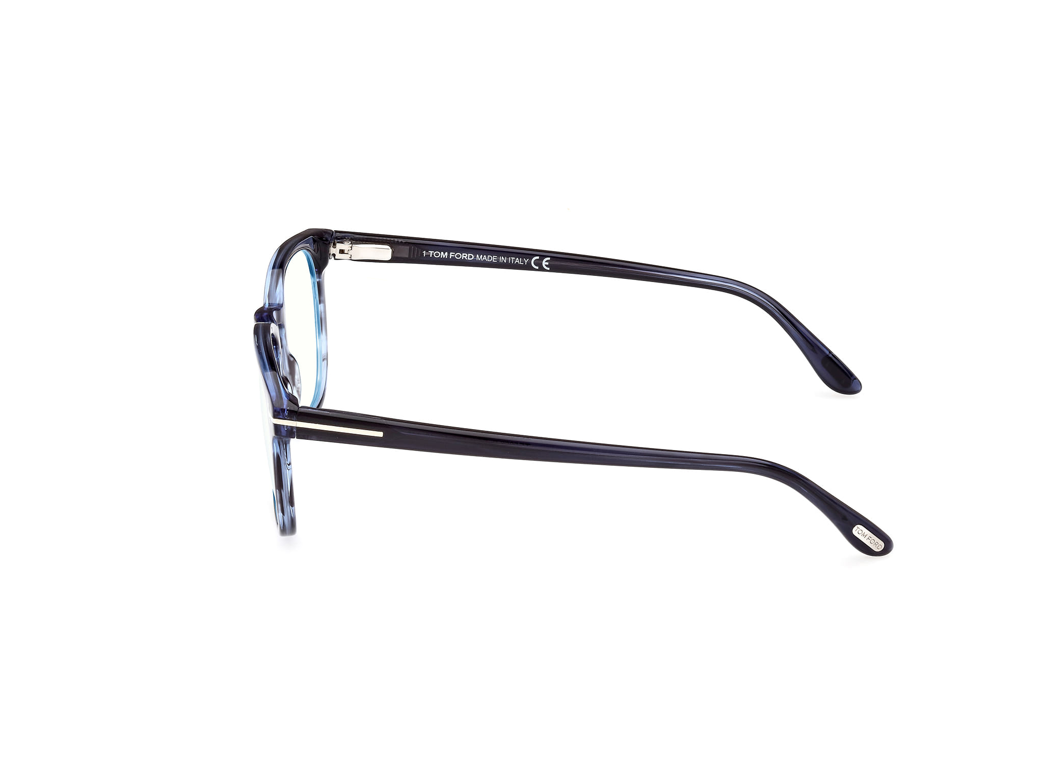 Tomford FT5868-B Frame Transparent Blue Male Full Shell Frame — Transparent Blue frame — view 2