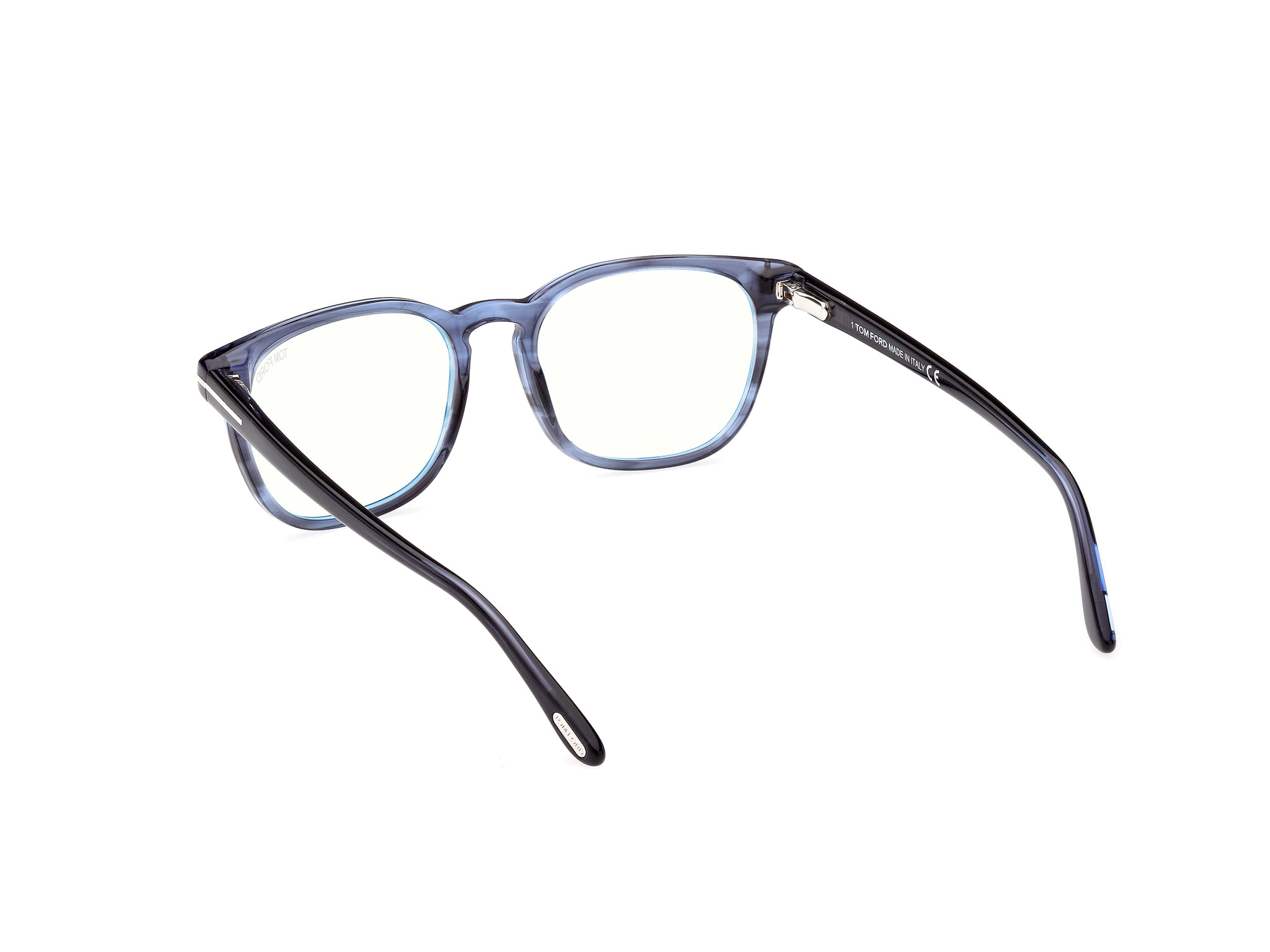 Tomford FT5868-B Frame Transparent Blue Male Full Shell Frame — Transparent Blue frame — view 3