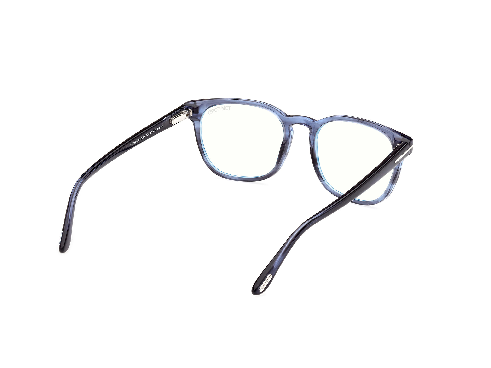 Tomford FT5868-B Frame Transparent Blue Male Full Shell Frame — Transparent Blue frame — view 5