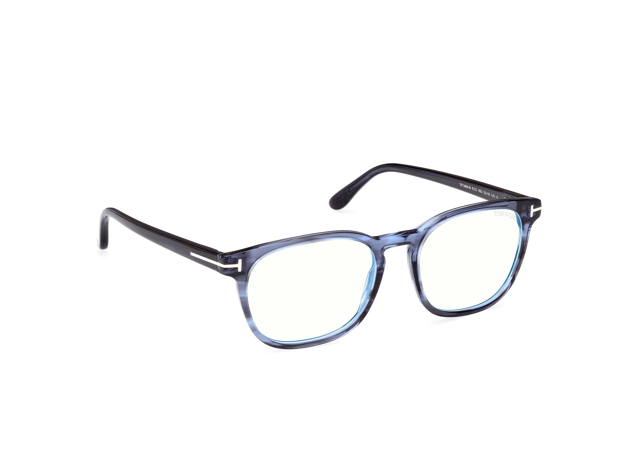 Tomford FT5868-B Frame Transparent Blue Male Full Shell Frame — Transparent Blue frame — view 7