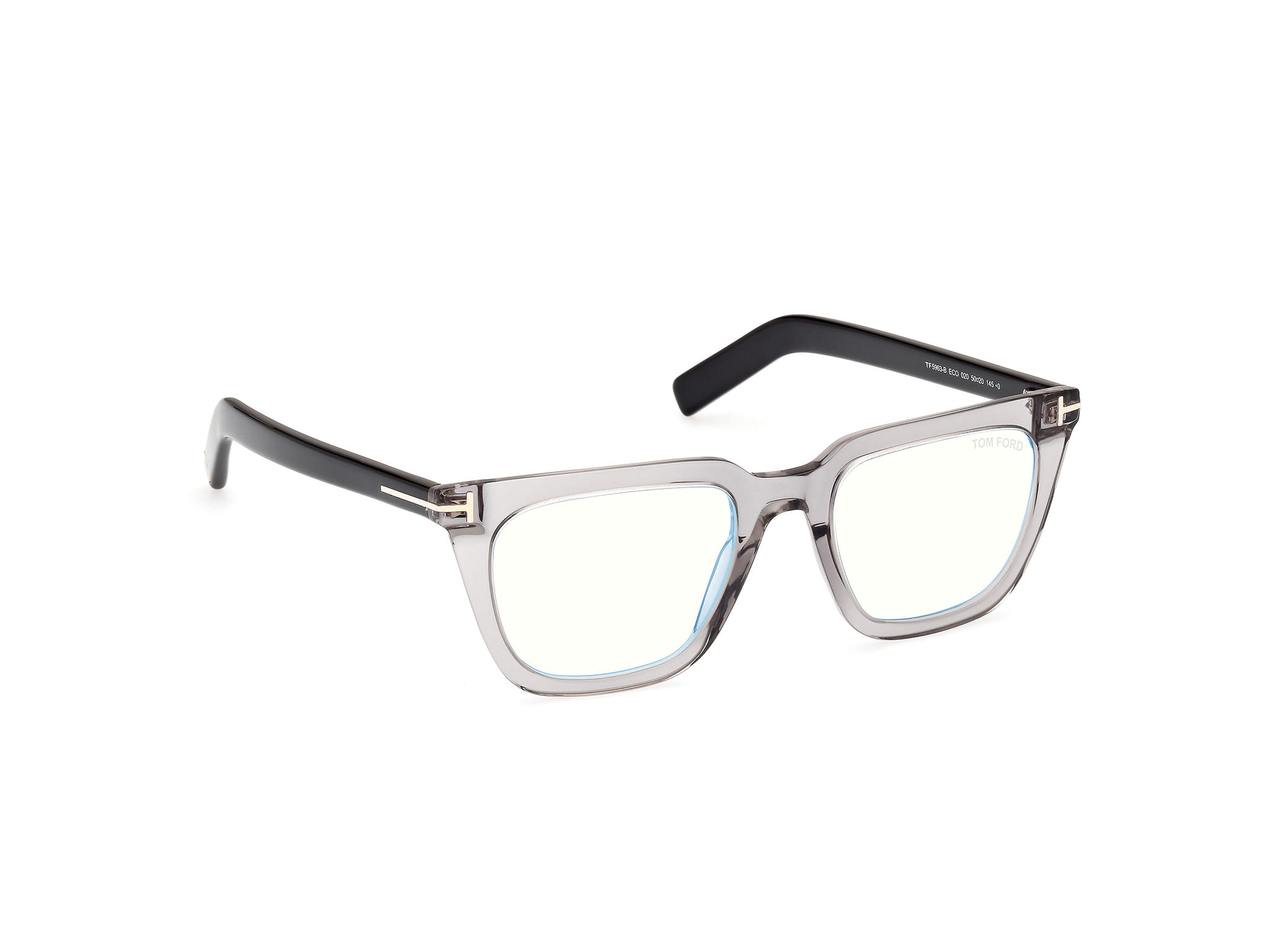 Tomford FT5963-B Frame Transparent Grey Male Full Shell Frame — Transparent Grey frame — view 7