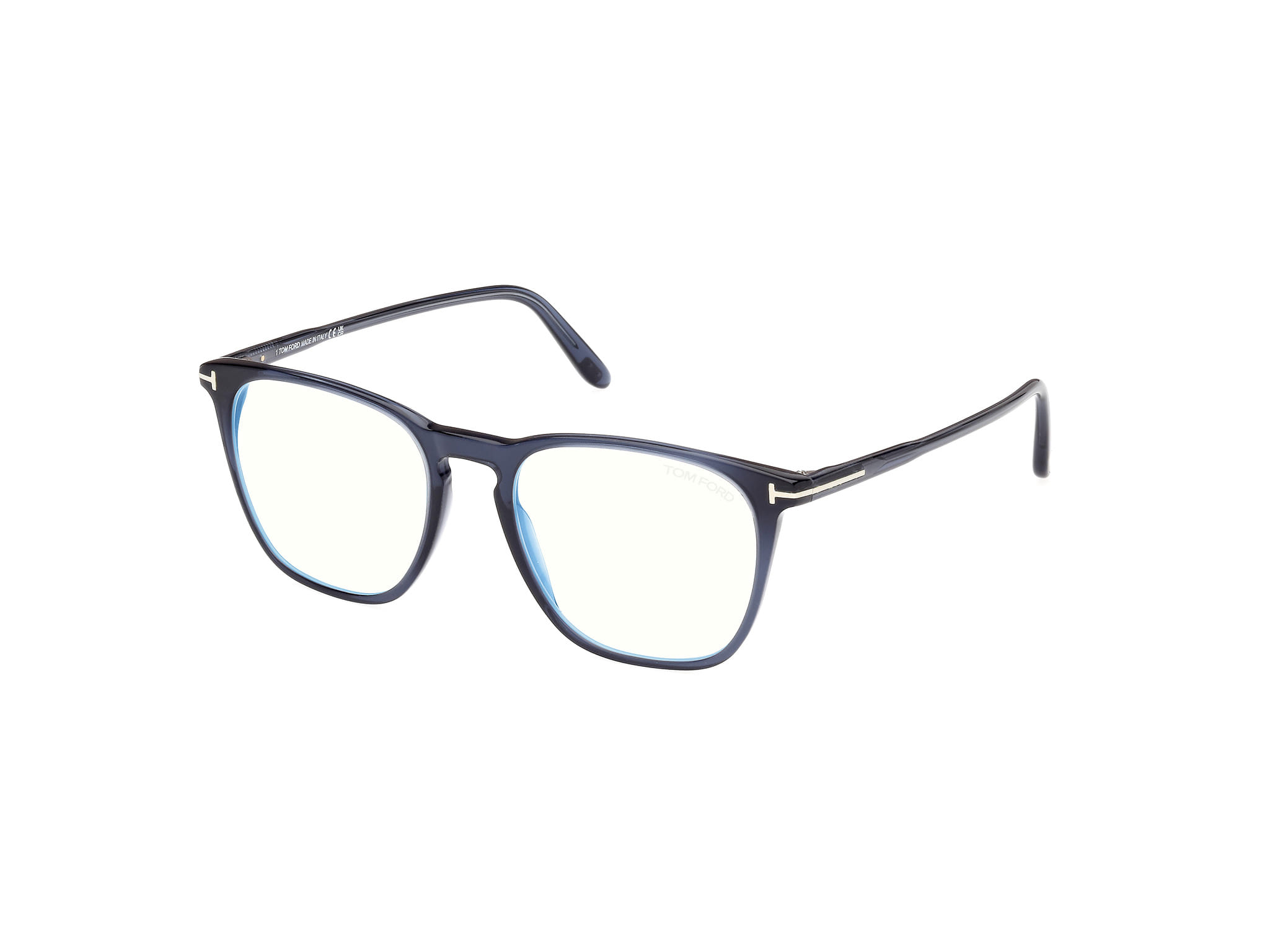 Tomford FT5937-B Frame Transparent Blue Male Full Shell — Transparent Blue frame