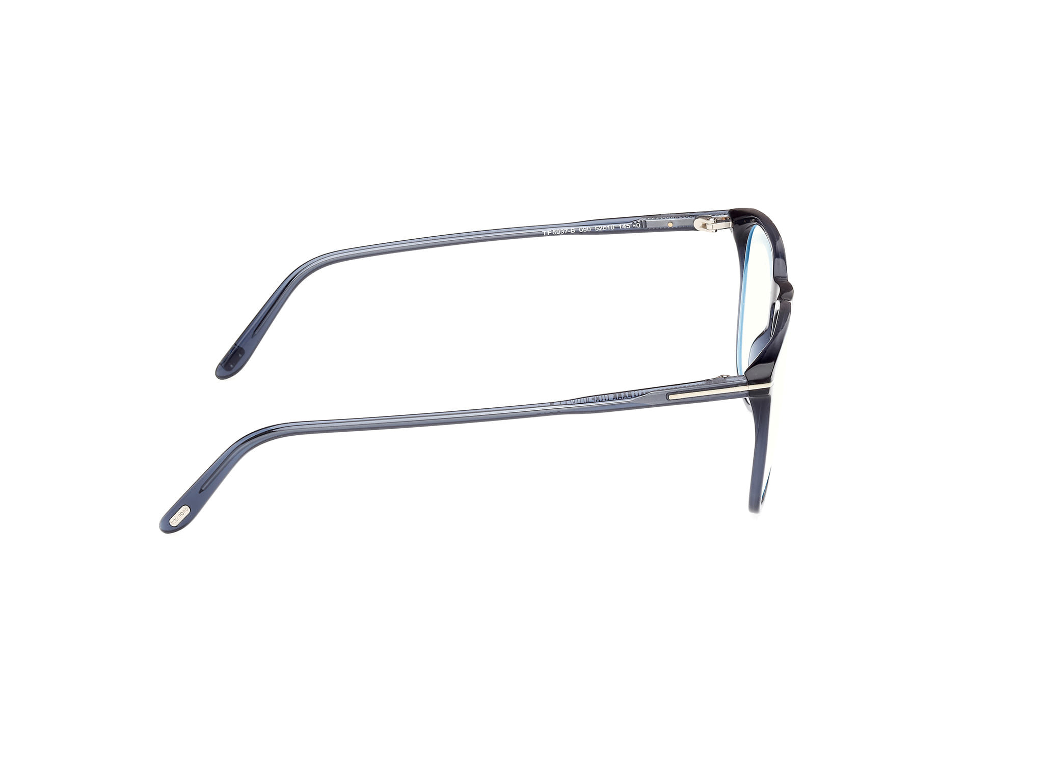 Tomford FT5937-B Frame Transparent Blue Male Full Shell Frame — Transparent Blue frame — view 6