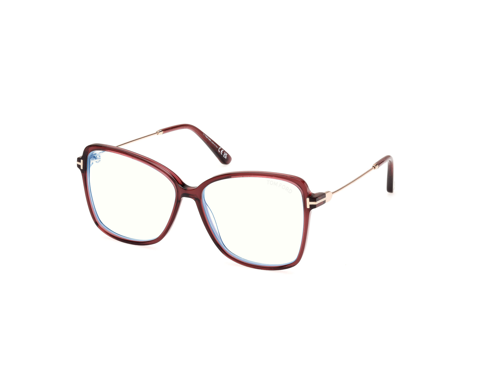Tomford FT5953-B Frame Maroon Female Full Metal — Maroon frame