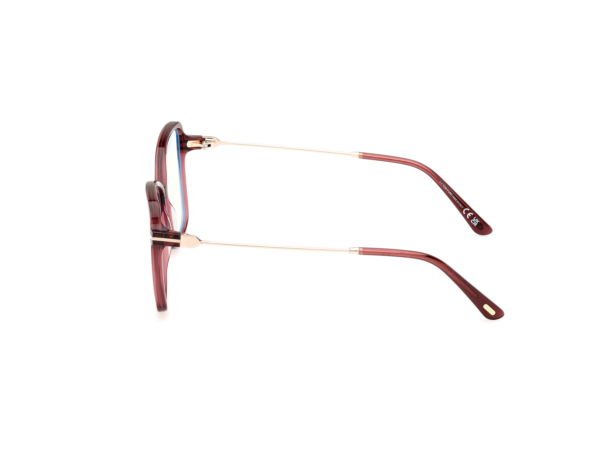 Tomford FT5953-B Frame Maroon Female Full Metal Frame — Maroon frame — view 2